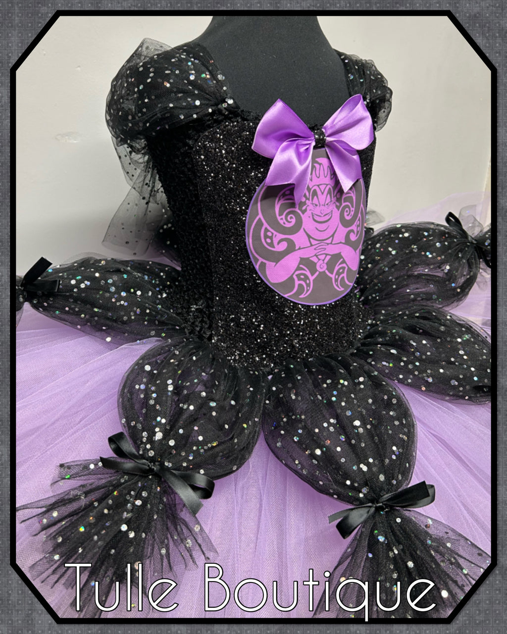 Girls toddlers Ursula tutu dress, sea witch ballgown, fancy dress costume