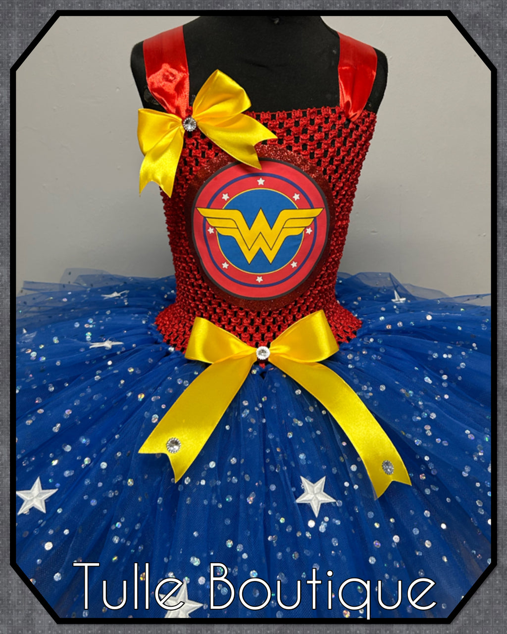 Girls toddlers Wonder Woman tutu dress, ballgown, fancy dress costume