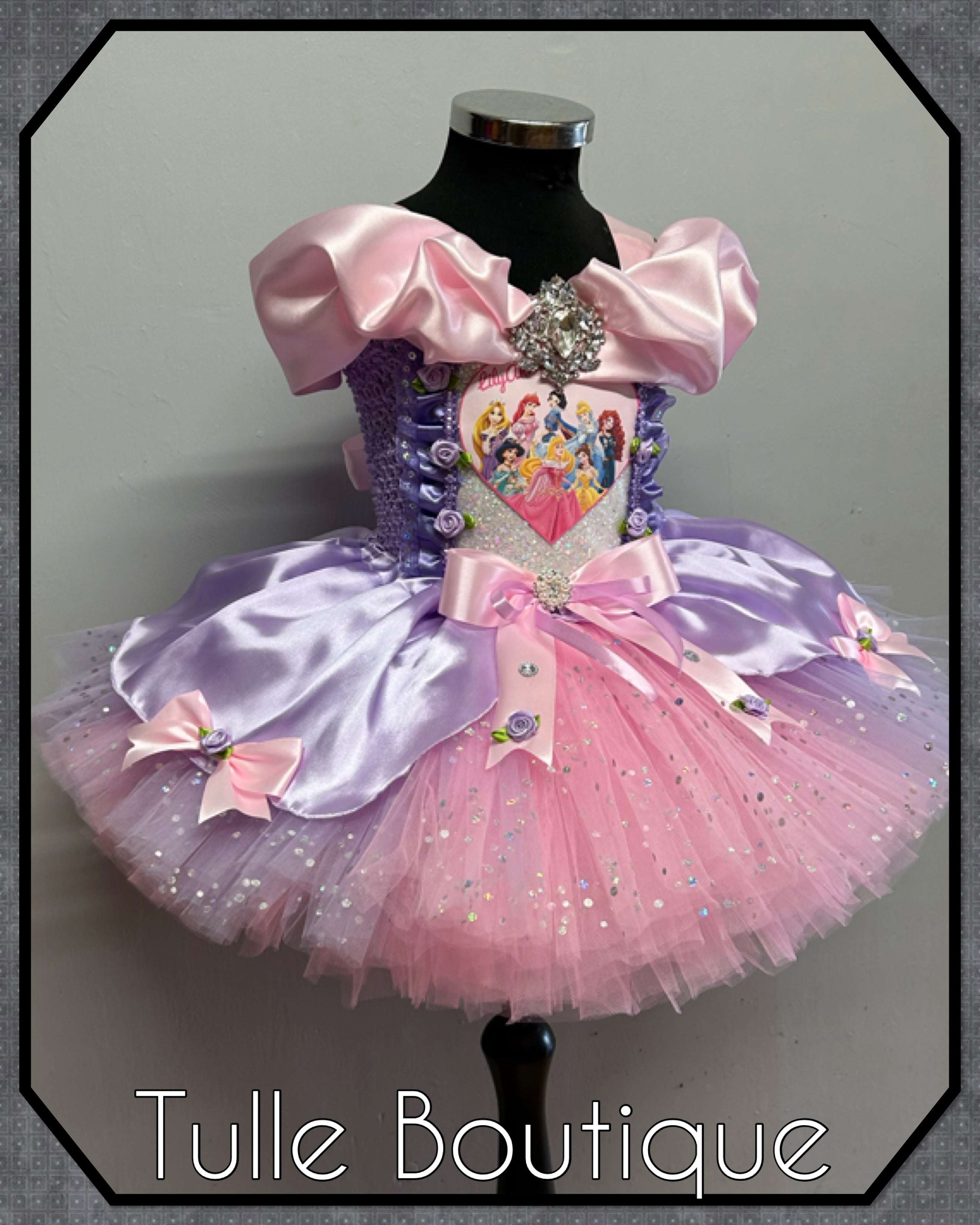 Girls toddlers Disney Princess pink and lilac  tutu dress, birthday ballgown, fancy dress costume