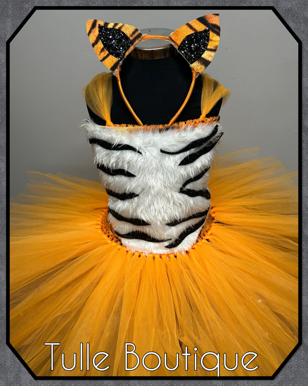 Girls toddlers Tiger book day tutu dress, ballgown, The tiger who came for tea fancy dress costume