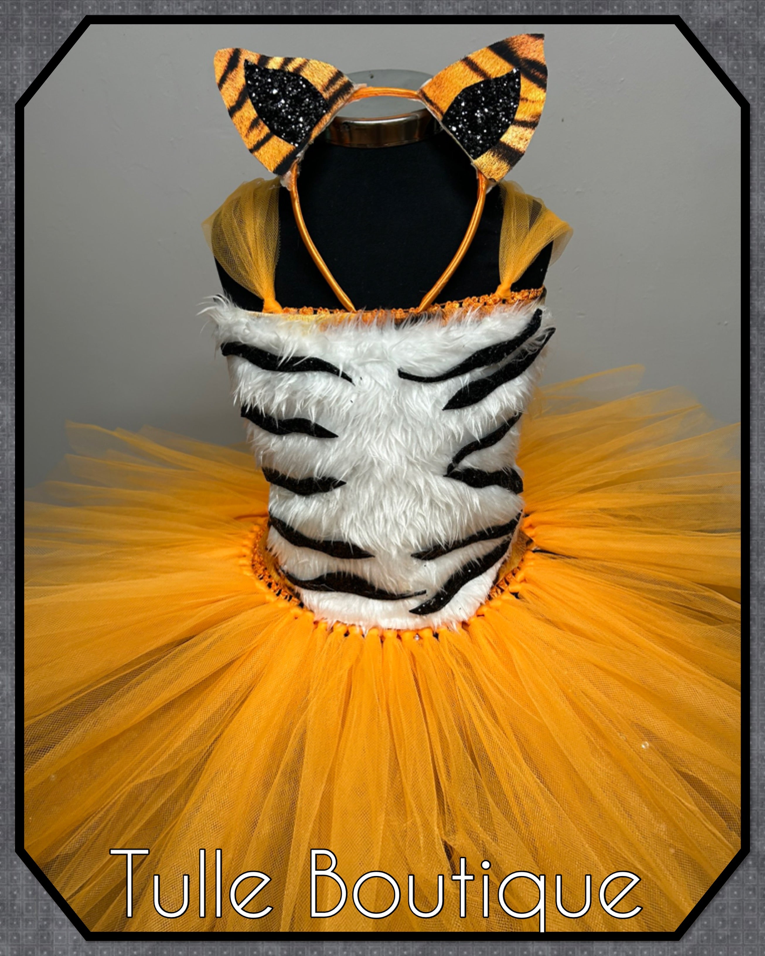Girls toddlers Tiger book day tutu dress, ballgown, The tiger who came for tea fancy dress costume
