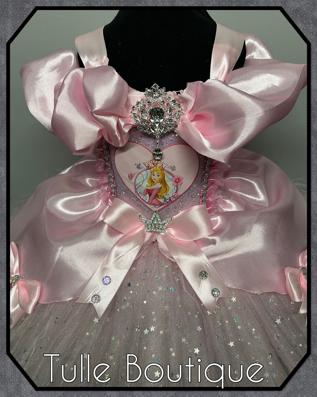 Girls toddlers Princess Aurora pink tutu dress, sleeping beauty ballgown, fancy dress costume