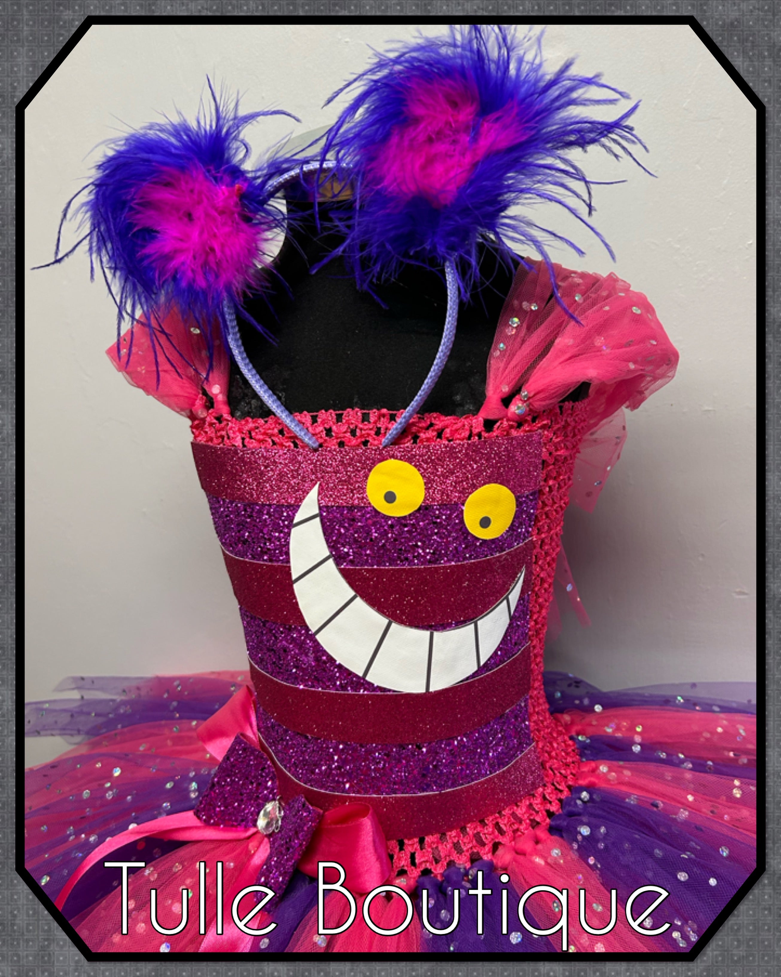 Girls toddlers Cheshire Cat tutu dress, ballgown, Alice in wonderland fancy dress costume