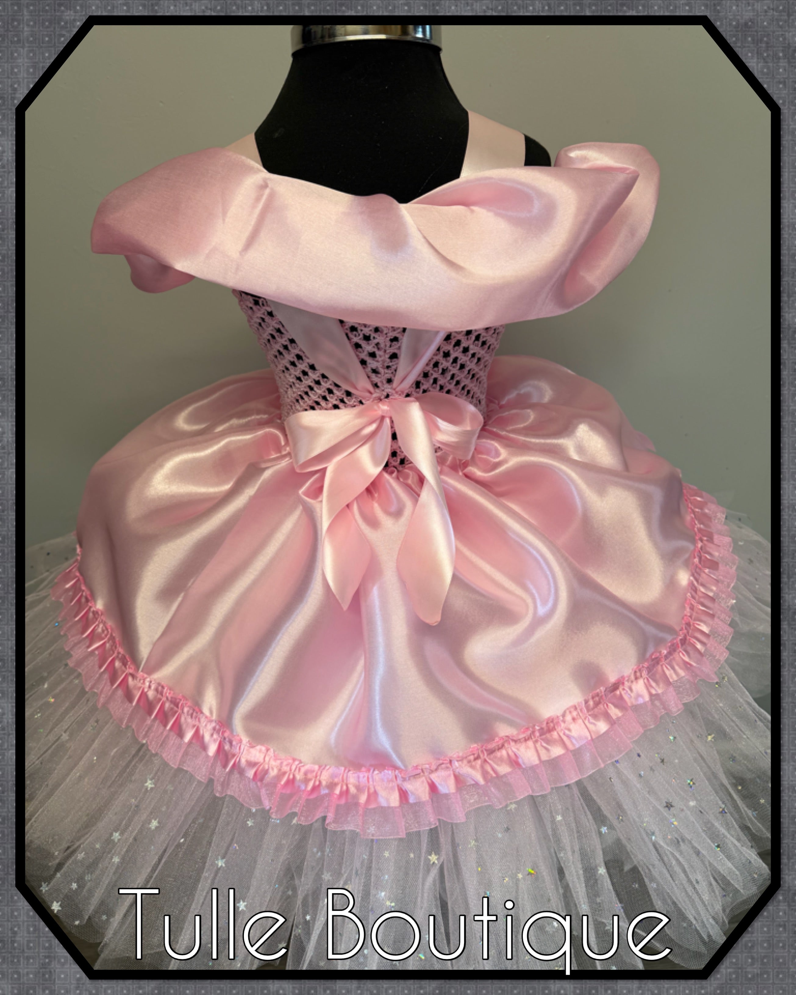 Girls toddlers pink Bow Disney Princess tutu dress, ballgown, fancy dress costume