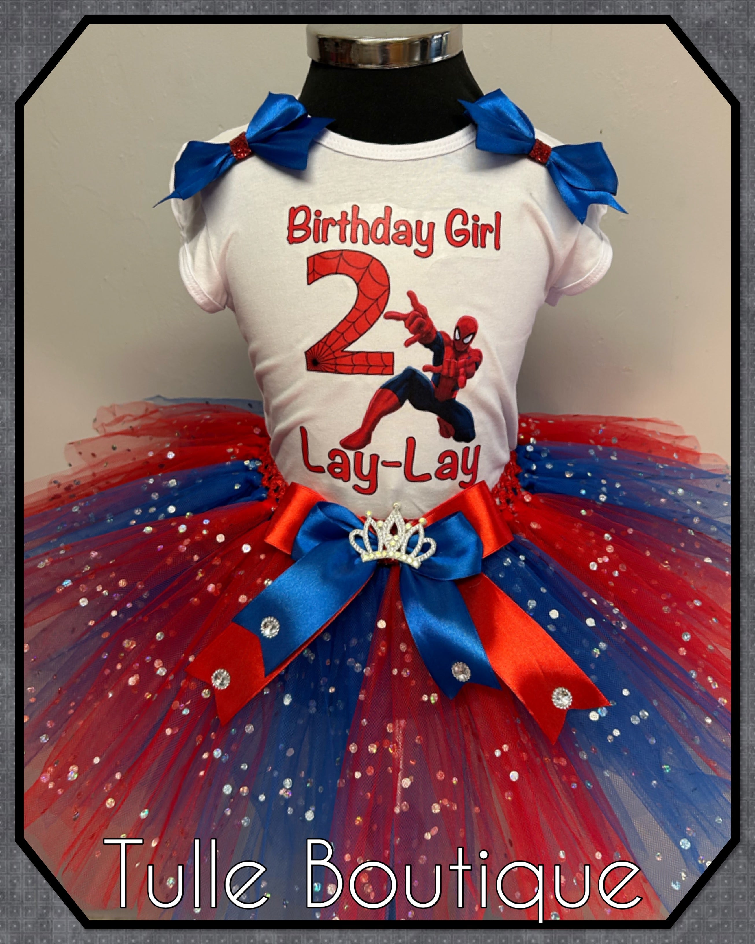 Girls toddlers Spiderman birthday tutu outfit fancy dress costume