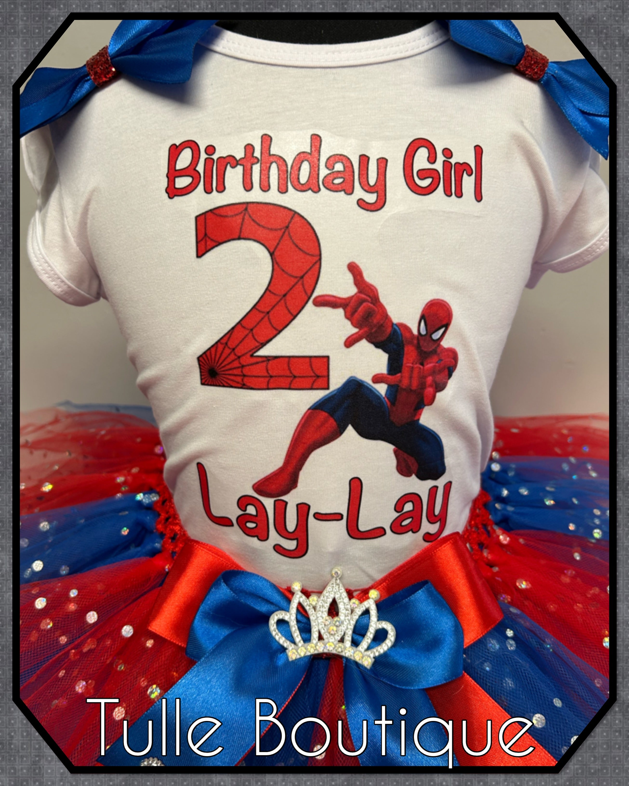 Girls toddlers Spiderman birthday tutu outfit fancy dress costume