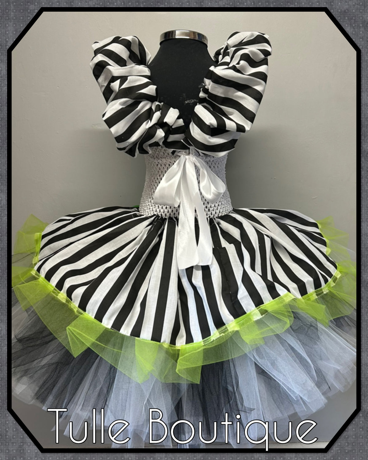 Girls toddlers Beetlejuice tutu dress, ballgown, fancy dress costume detachable sleeves