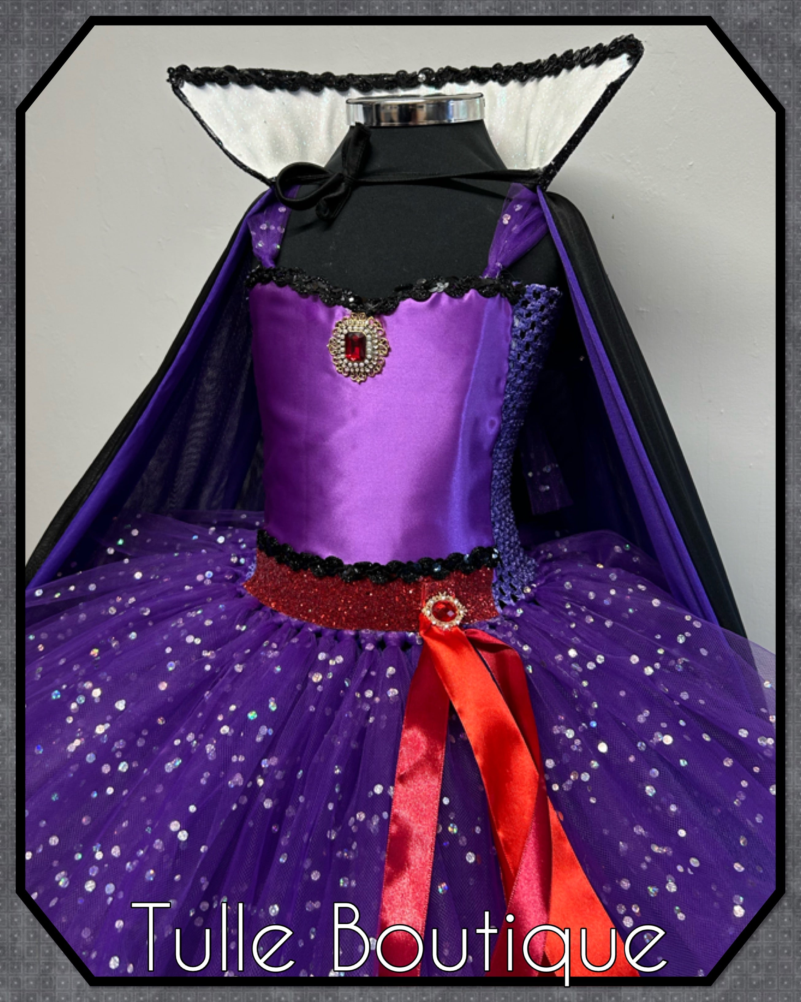 Girls toddlers Evil Queen tutu dress, ballgown, fancy dress costume