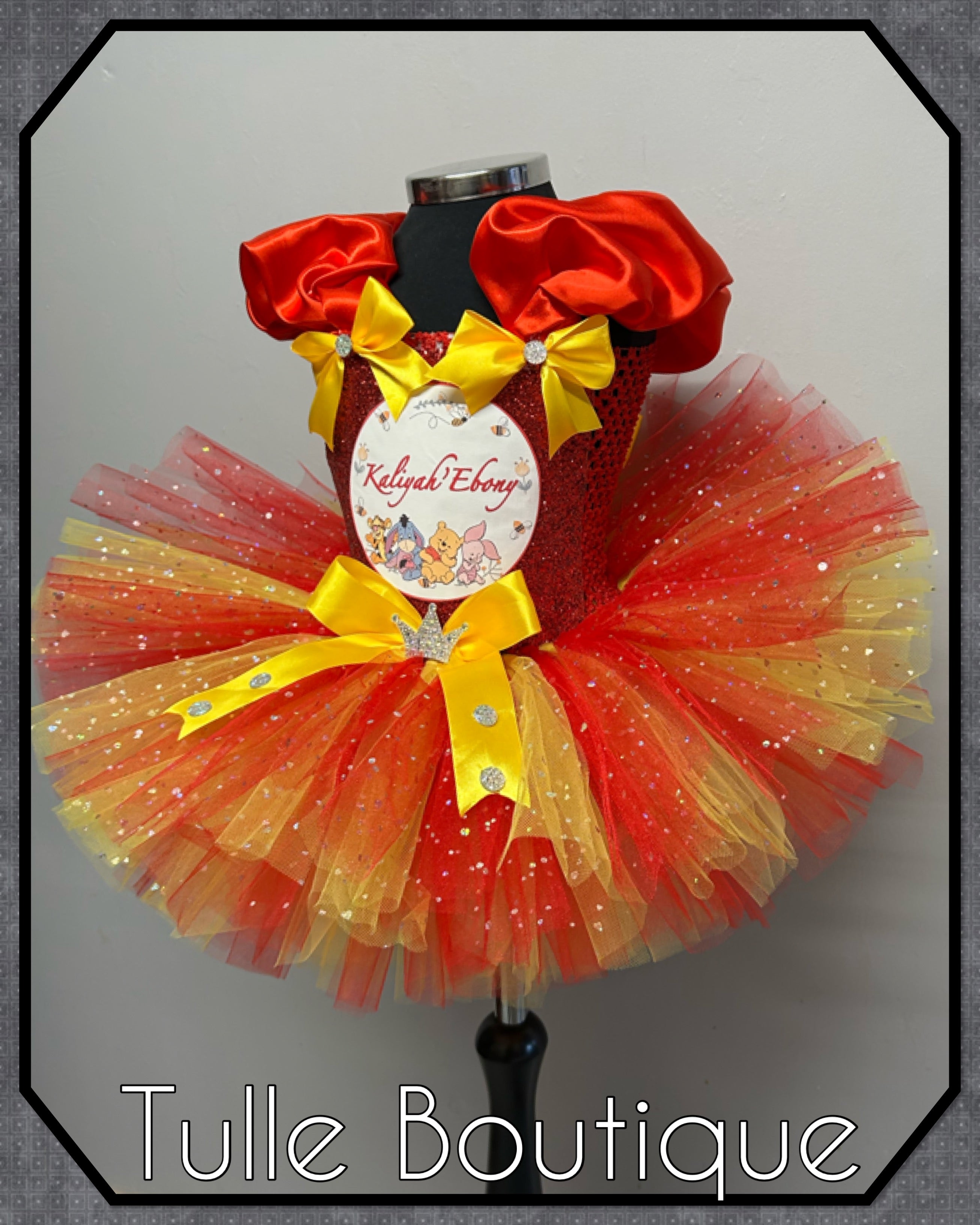 Girls toddlers Winnie the Pooh Princess tutu dress, ballgown,fancy dress costume