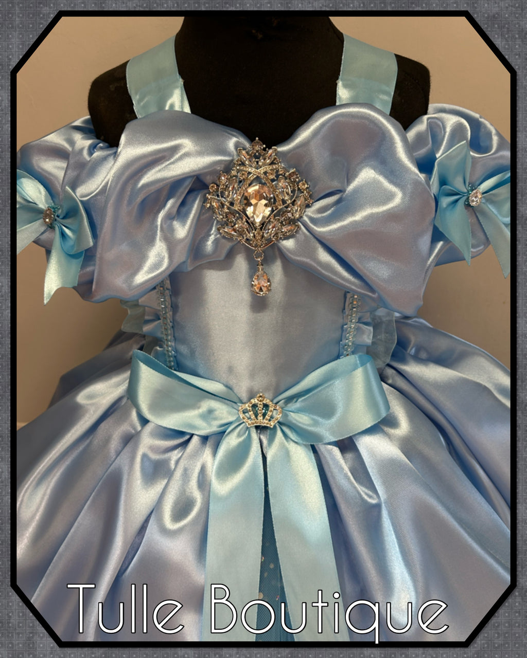 Girls toddlers Princess Cinderella baby blue tutu dress, ballgown, fancy dress costume full length