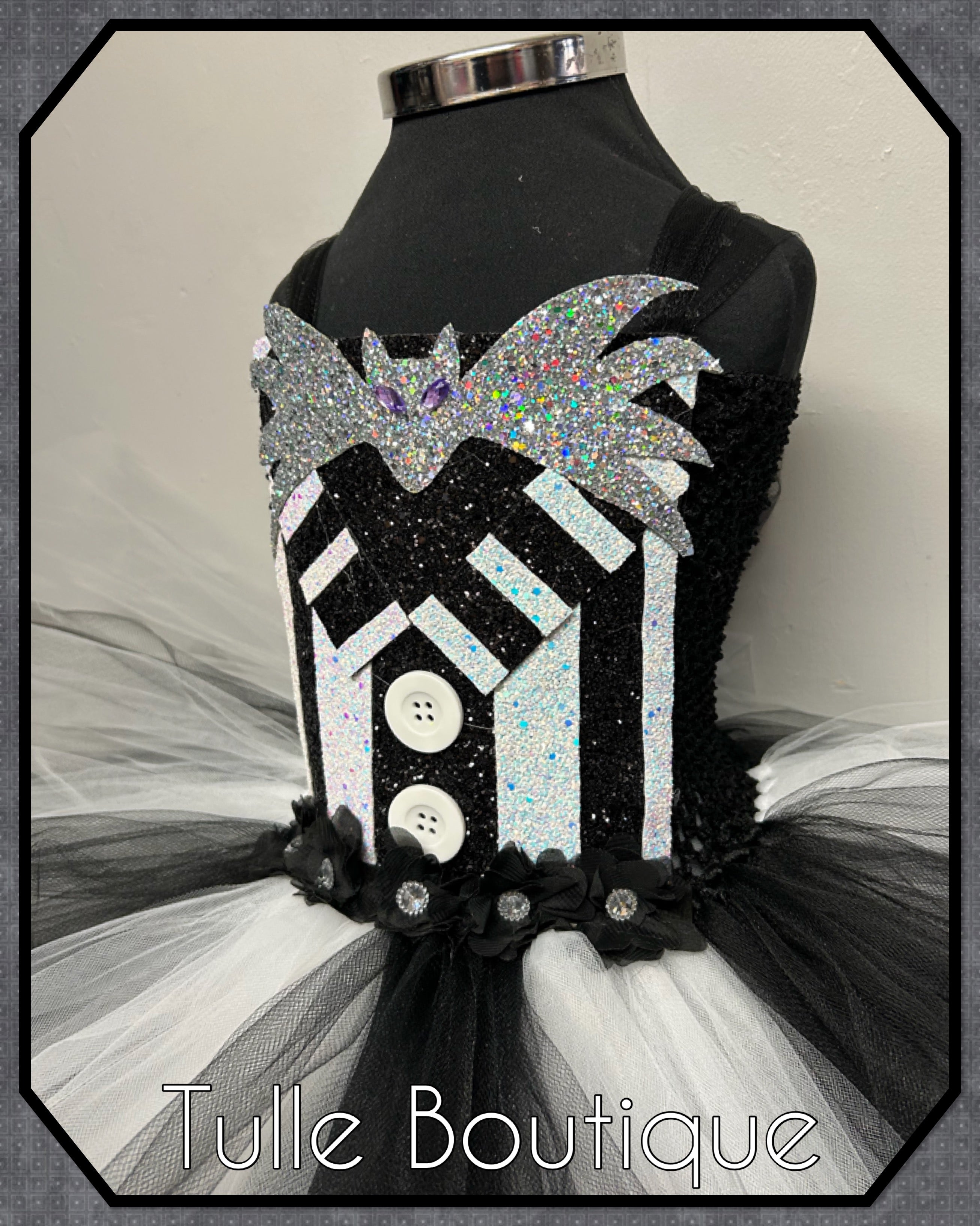 Girls toddlers Halloween Jack Skellington tutu dress, ballgown, fancy dress costume