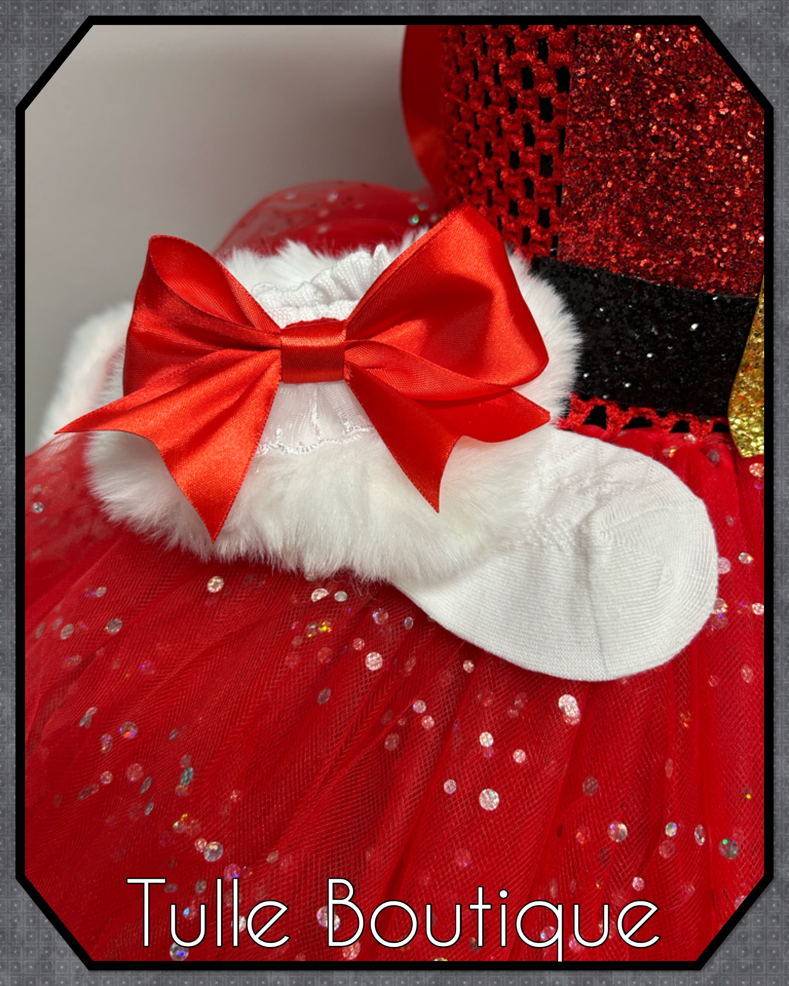 Girls toddlers Christmas Santa faux fur trimmedtutu dress, ballgown, fancy dress costume