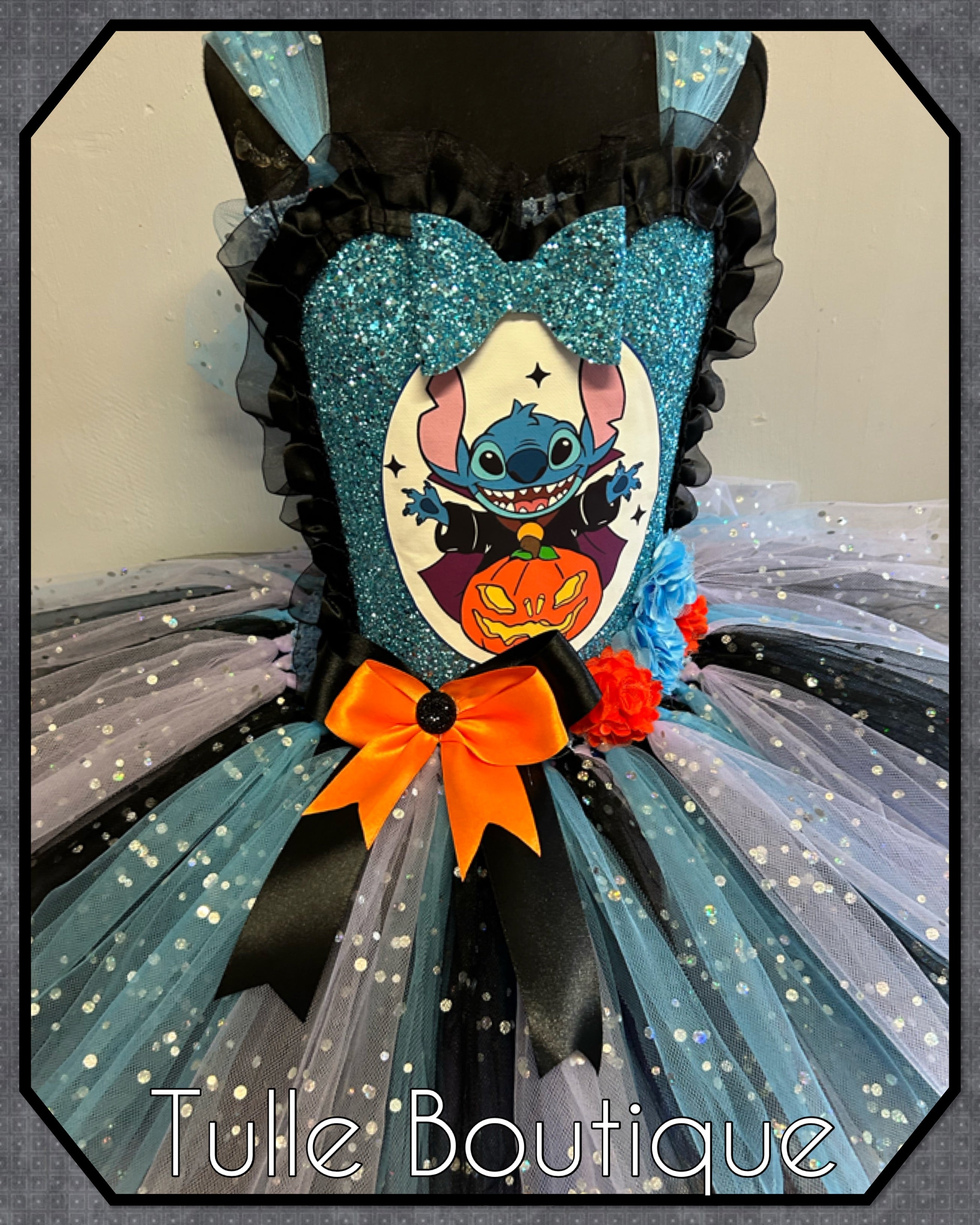 Girls toddlers Halloween scary Stitch tutu dress, ballgown, fancy dress costume