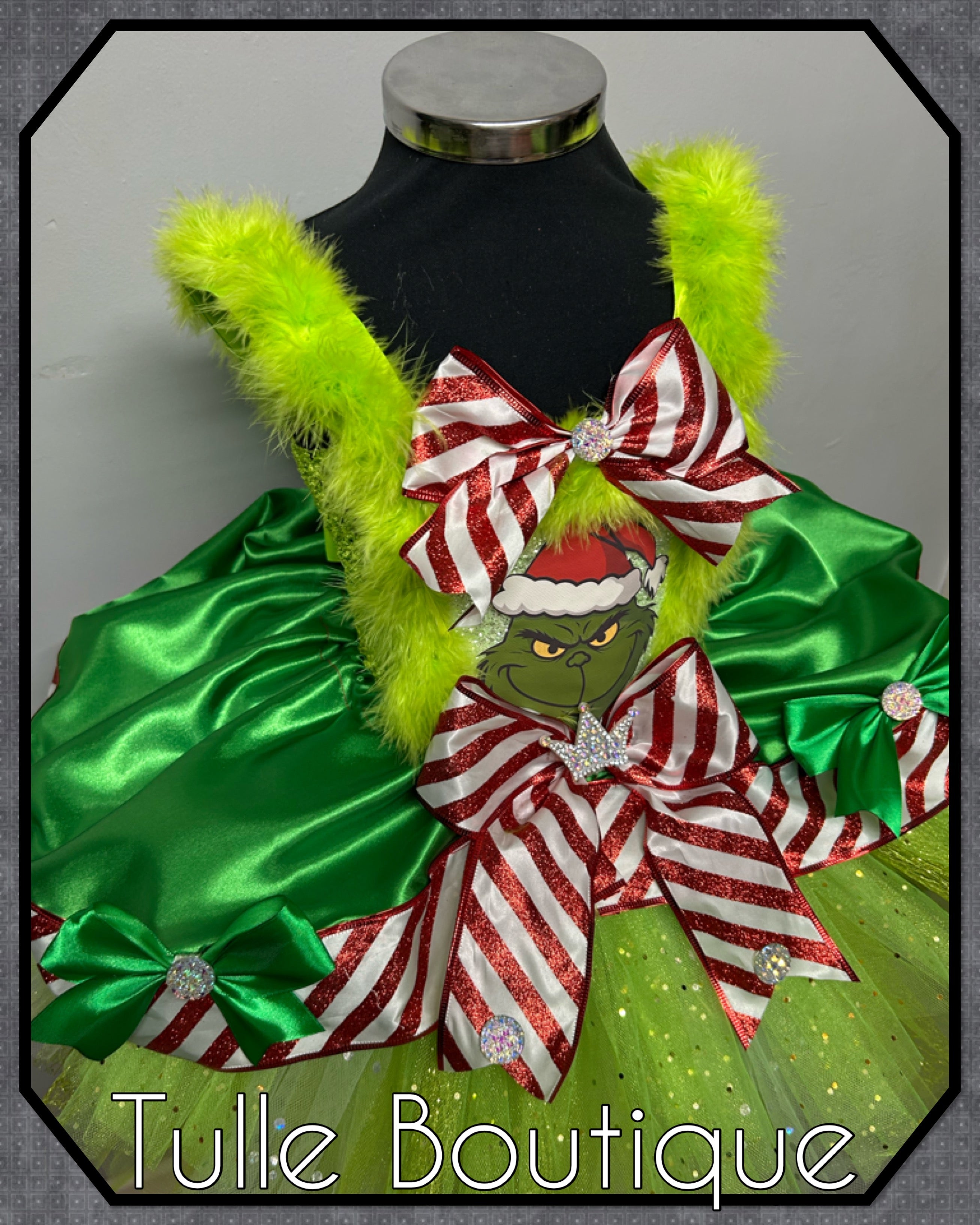Girls toddlers The Christmas Grinch  tutu dress,ballgown, fancy dress costume