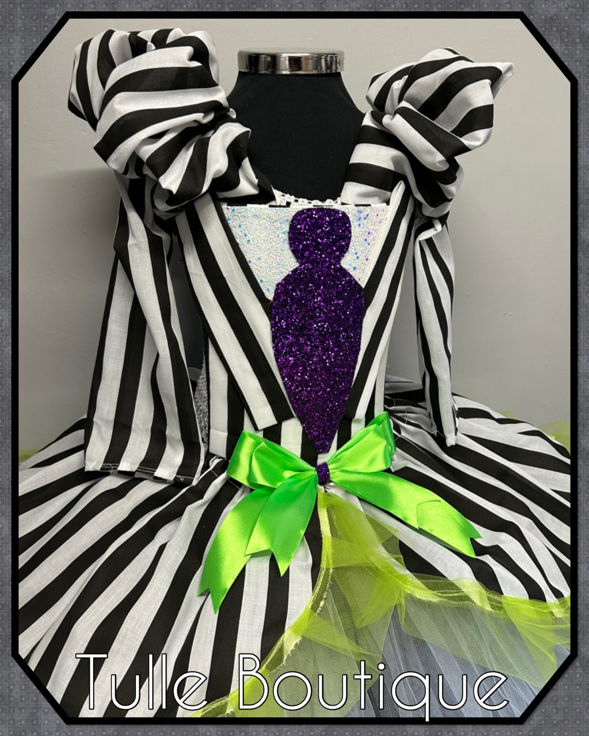 Girls toddlers Beetlejuice tutu dress, ballgown, fancy dress costume detachable sleeves