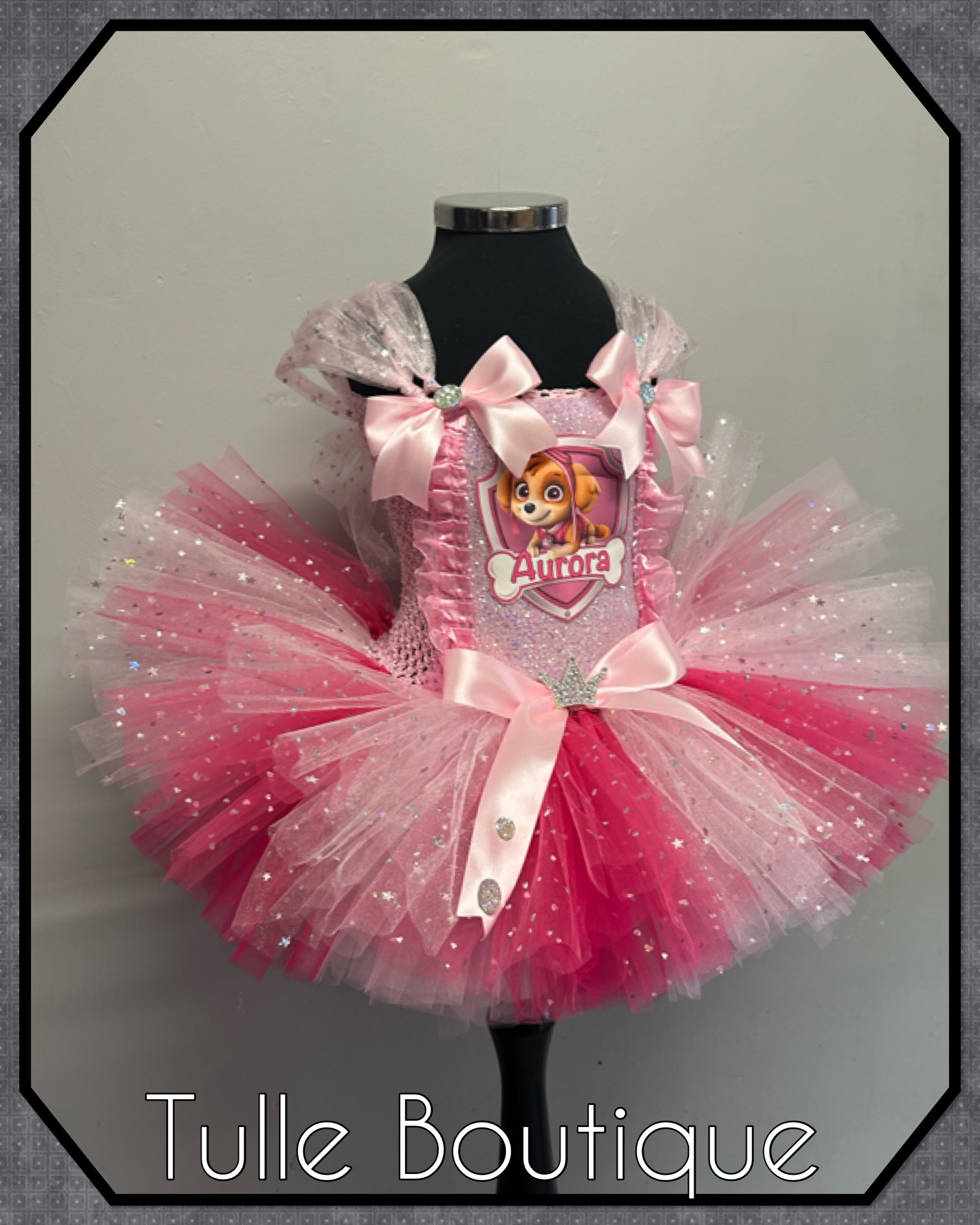 Girls toddlers Skye pup tutu dress, ballgown, paw patrol fancy dress costume