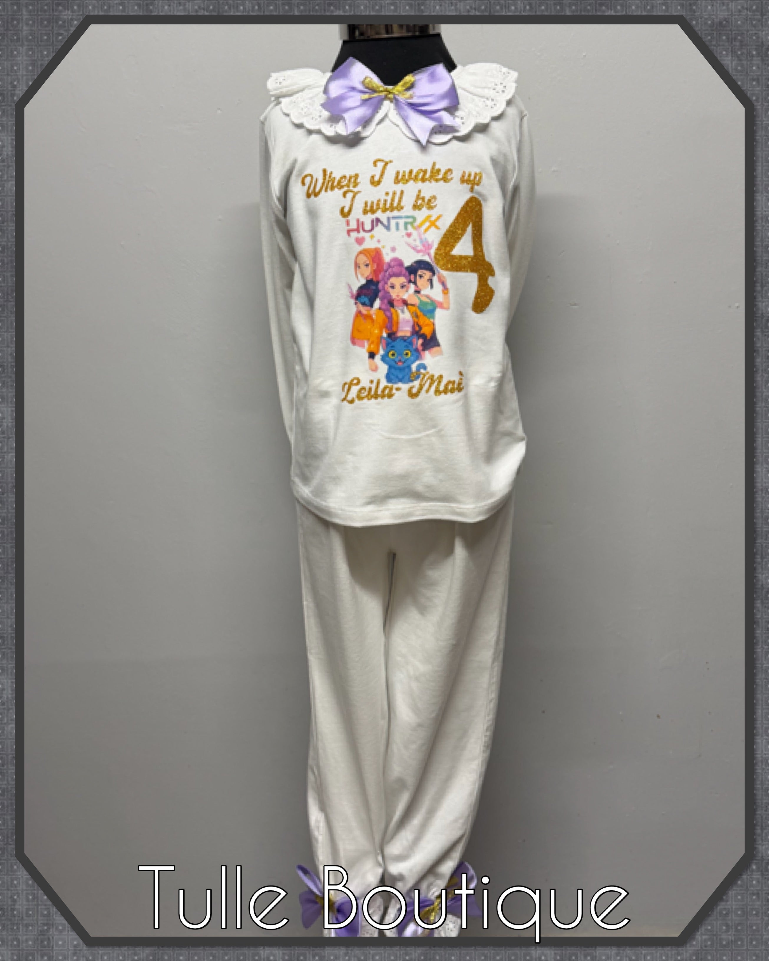 Girls toddlers Kpop demon hunters birthday personalised pjs