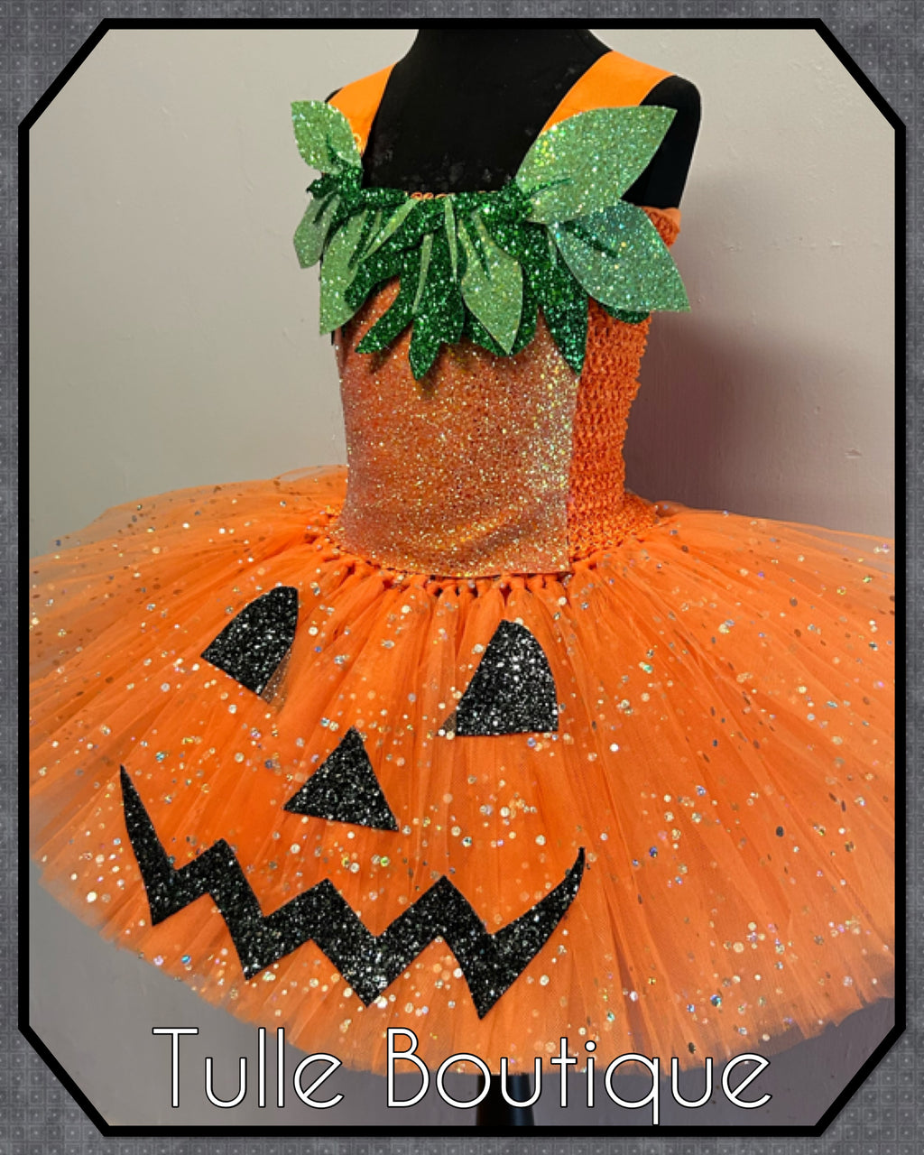 Girls toddlers Sparkly glitter Pumpkin Halloween tutu dress, ballgown, fancy dress costume
