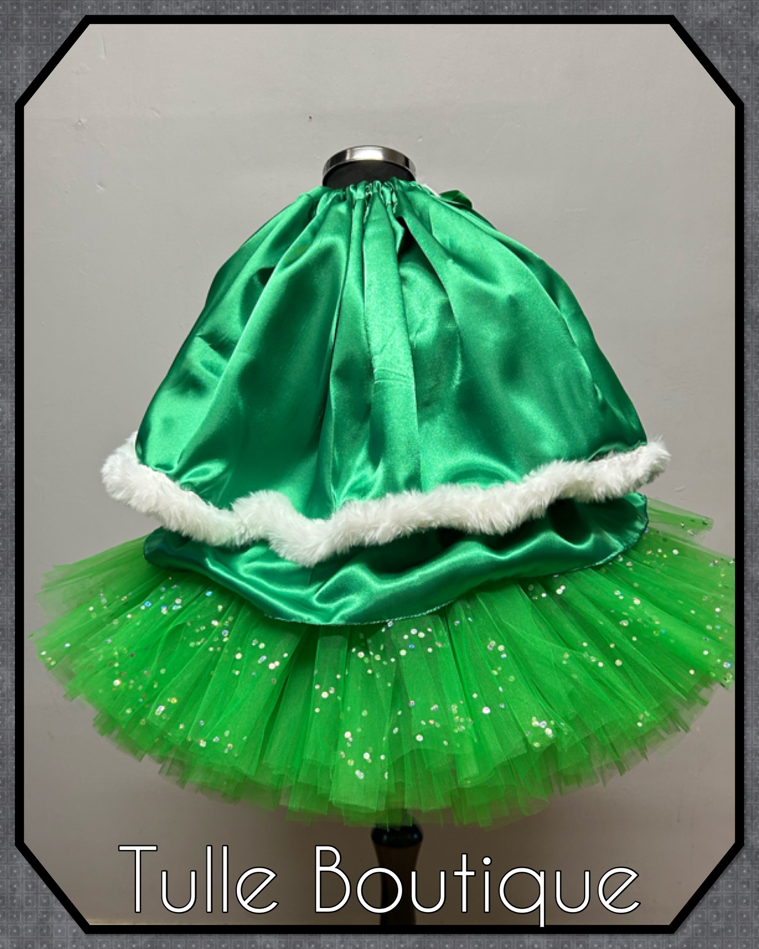 Girls toddlers Emerald Green Vintage Santa tutu dress,ballgown, fancy dress costume
