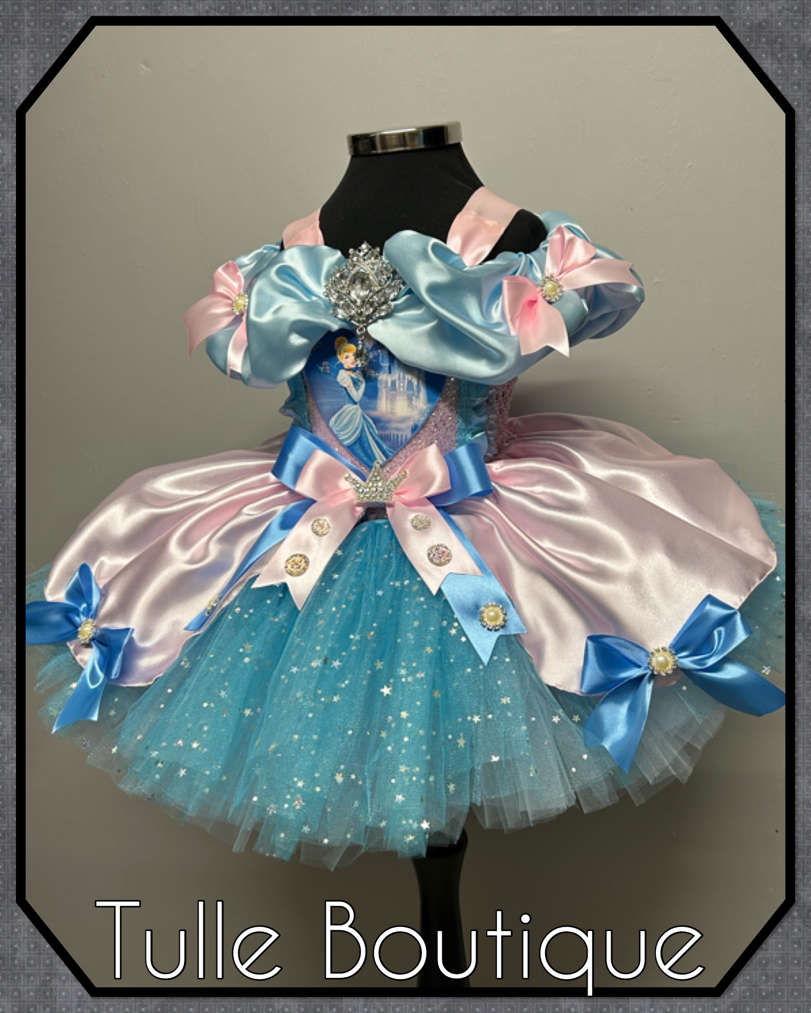 Girls toddlers Cinderella pink and blue Princess tutu dress, birthday ballgown, fancy dress costume