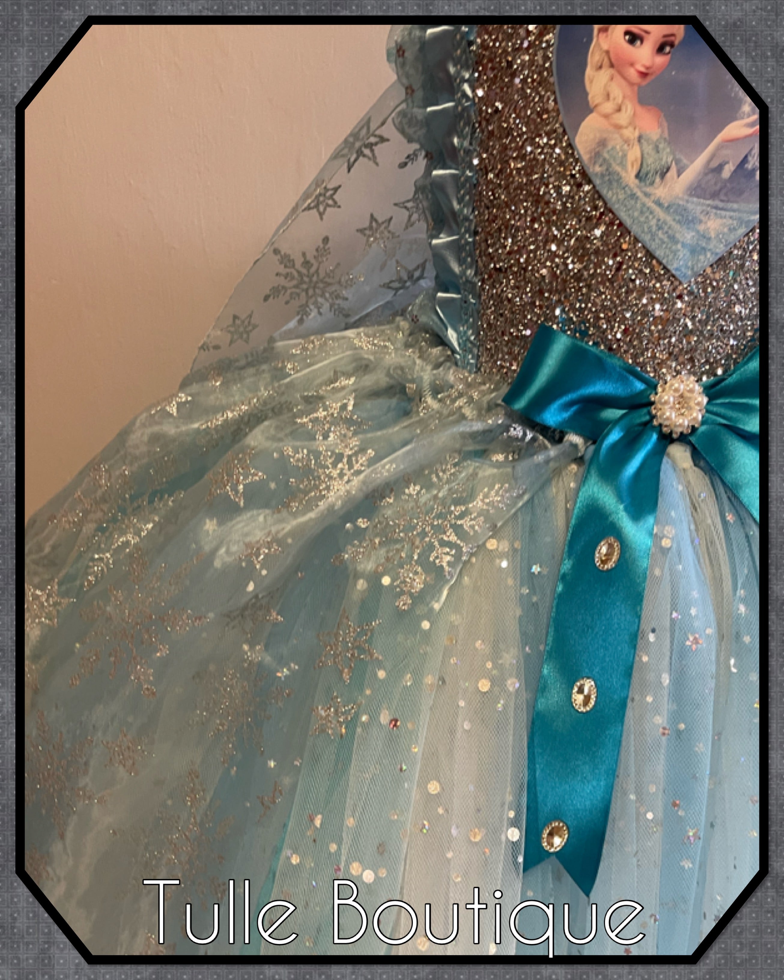 Girls toddlers Princess Elsa frozen tutu dress, ballgown, fancy dress costume full length