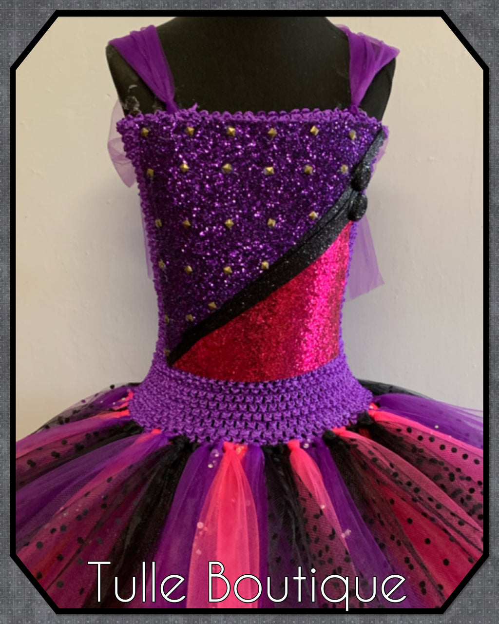 Girls toddlers Descendants Mal tutu birthday party dress,ballgown, fancy dress costume