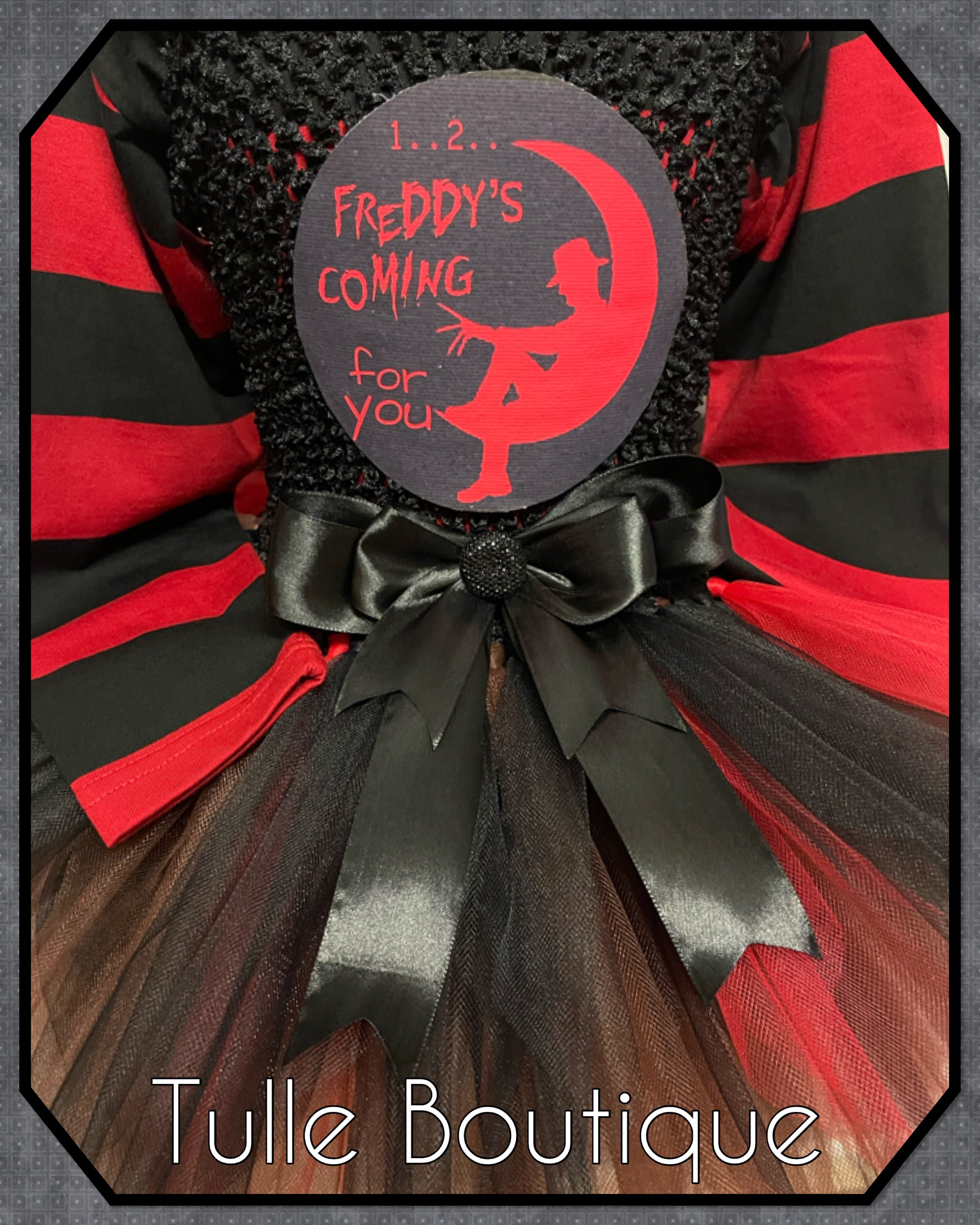 Girls toddlers Nightmare on elm street Freddy Krueger tutu dress, book day fancy dress costume