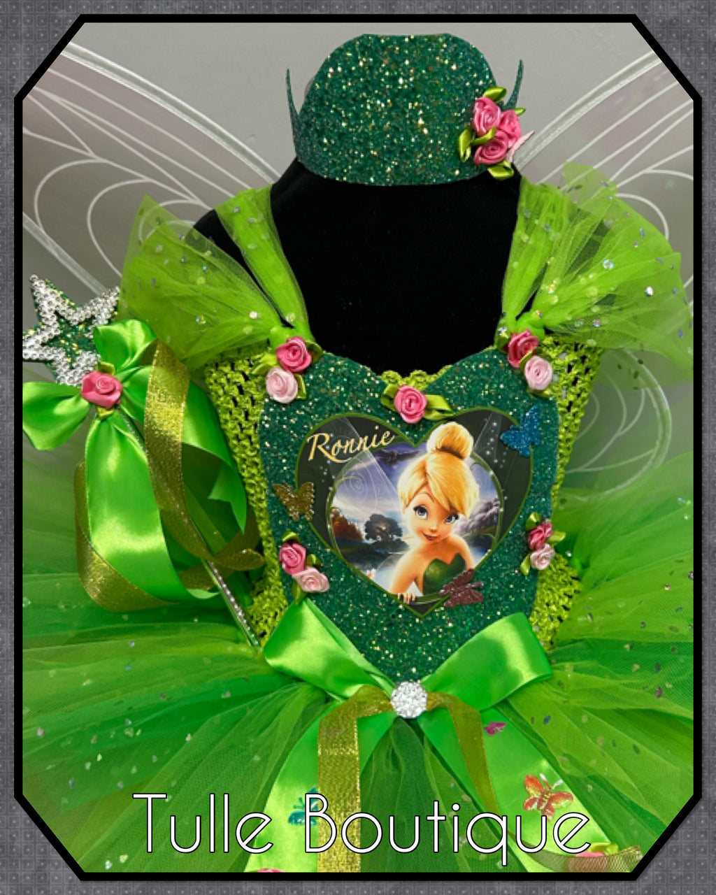 Girls toddlers Tinkerbell green  tutu dress, ballgown, fancy dress costume