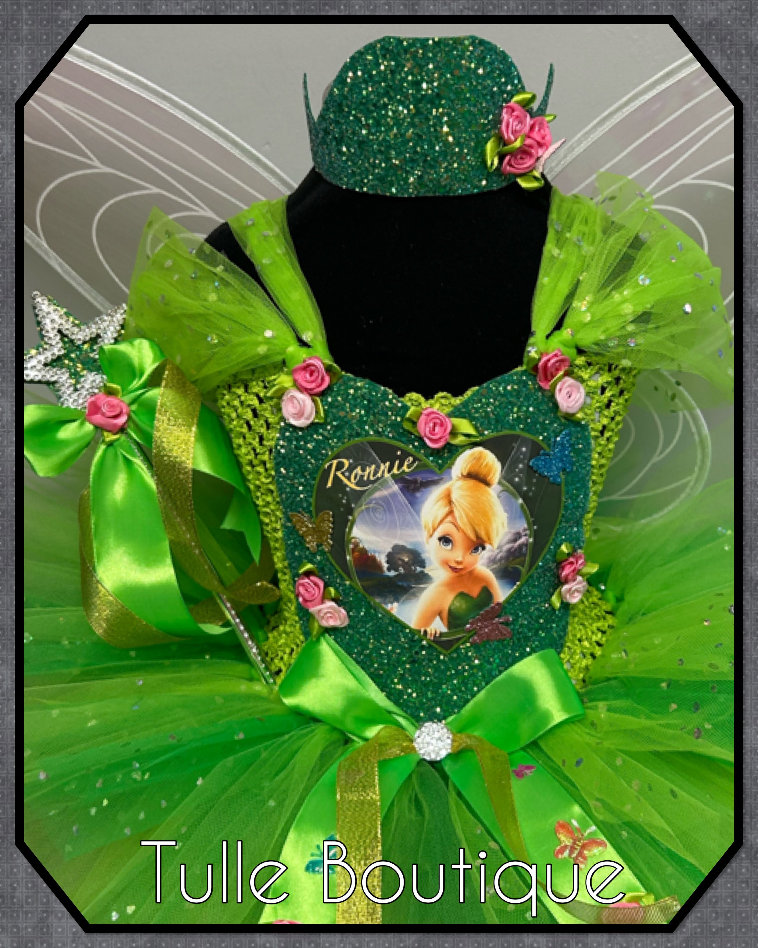 Girls toddlers Tinkerbell green  tutu dress, ballgown, fancy dress costume