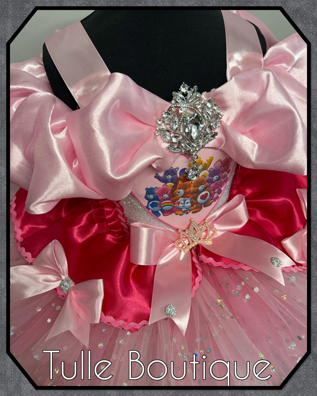 Girls toddlers Care Bears Princess pink tutu dress, sleeping beauty ballgown, fancy dress costume