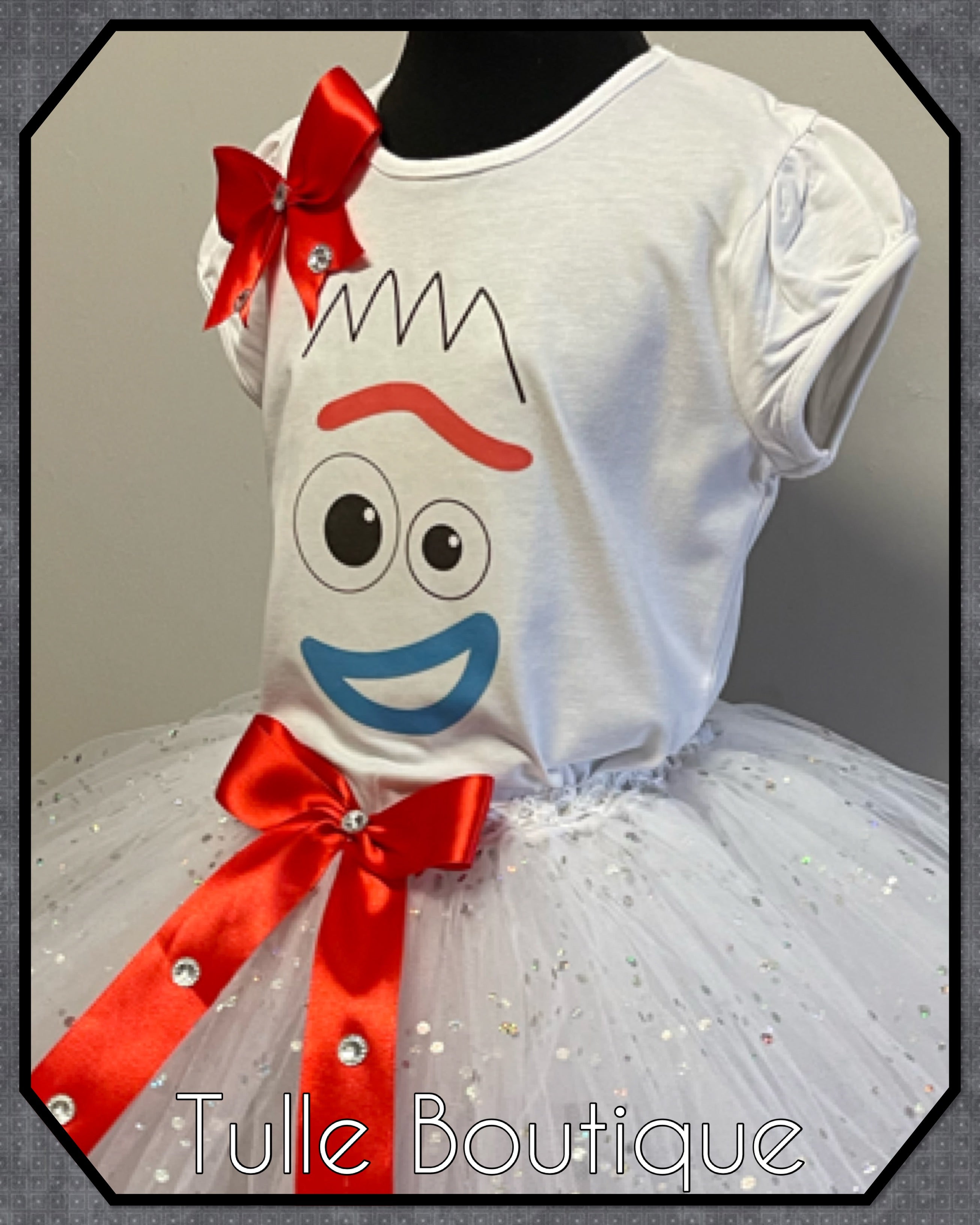 Girls toddlers Toy Story Forky birthday tshirt and tutu outfit fancy dress costume