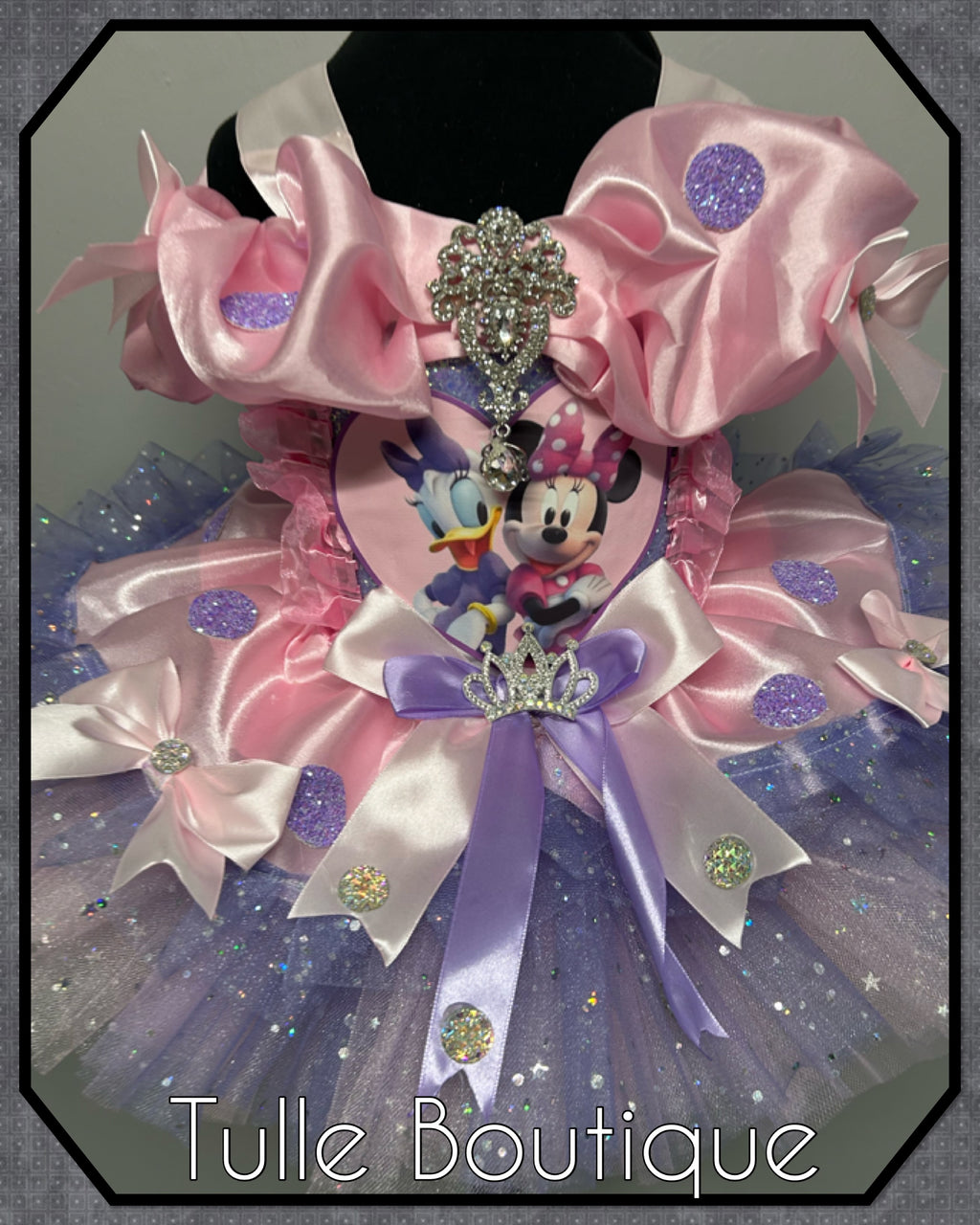 Girls toddlers Minnie Mouse and Daisy Duck tutu dress, birthday ballgown, fancy dress costume