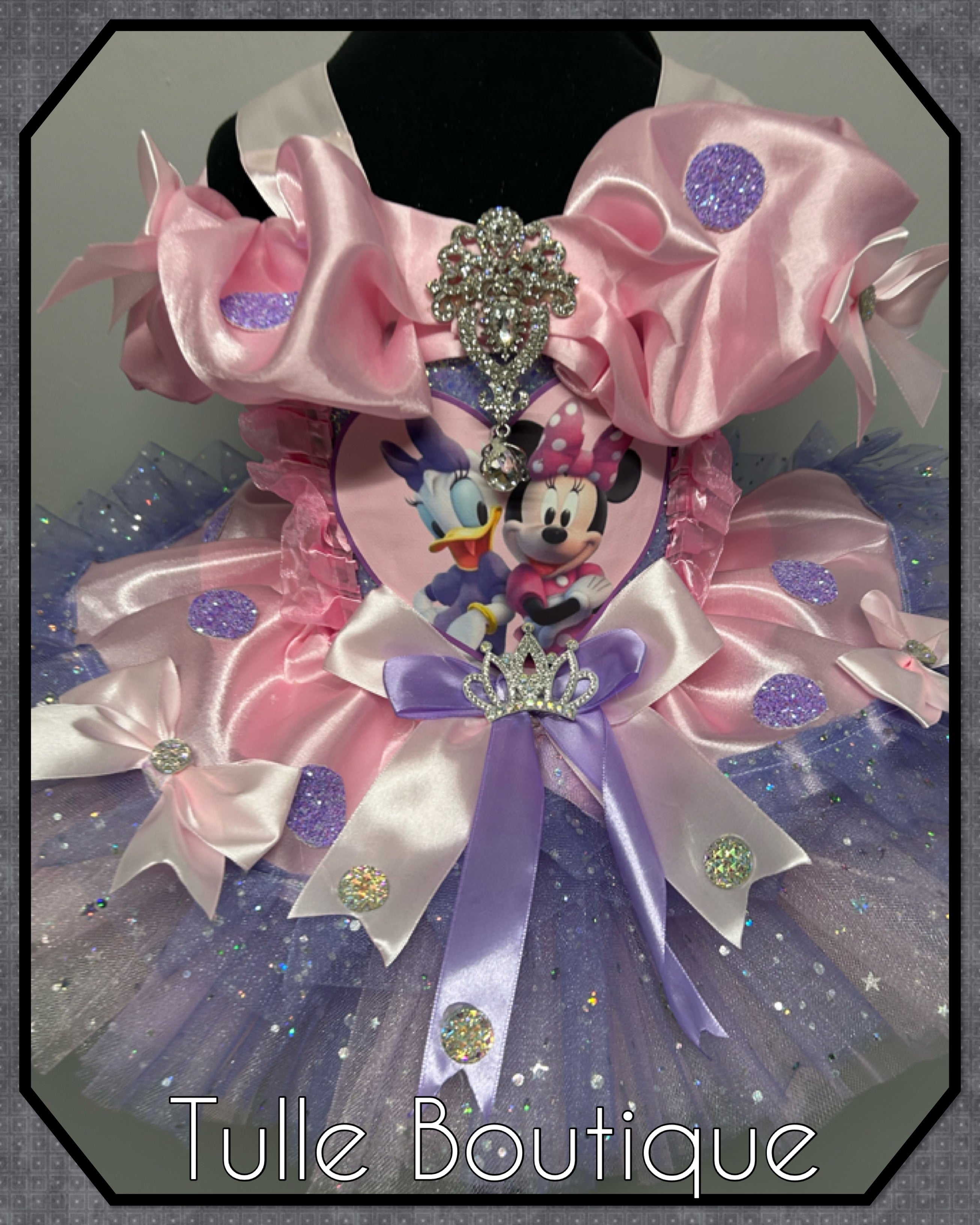 Girls toddlers Minnie Mouse and Daisy Duck tutu dress, birthday ballgown, fancy dress costume