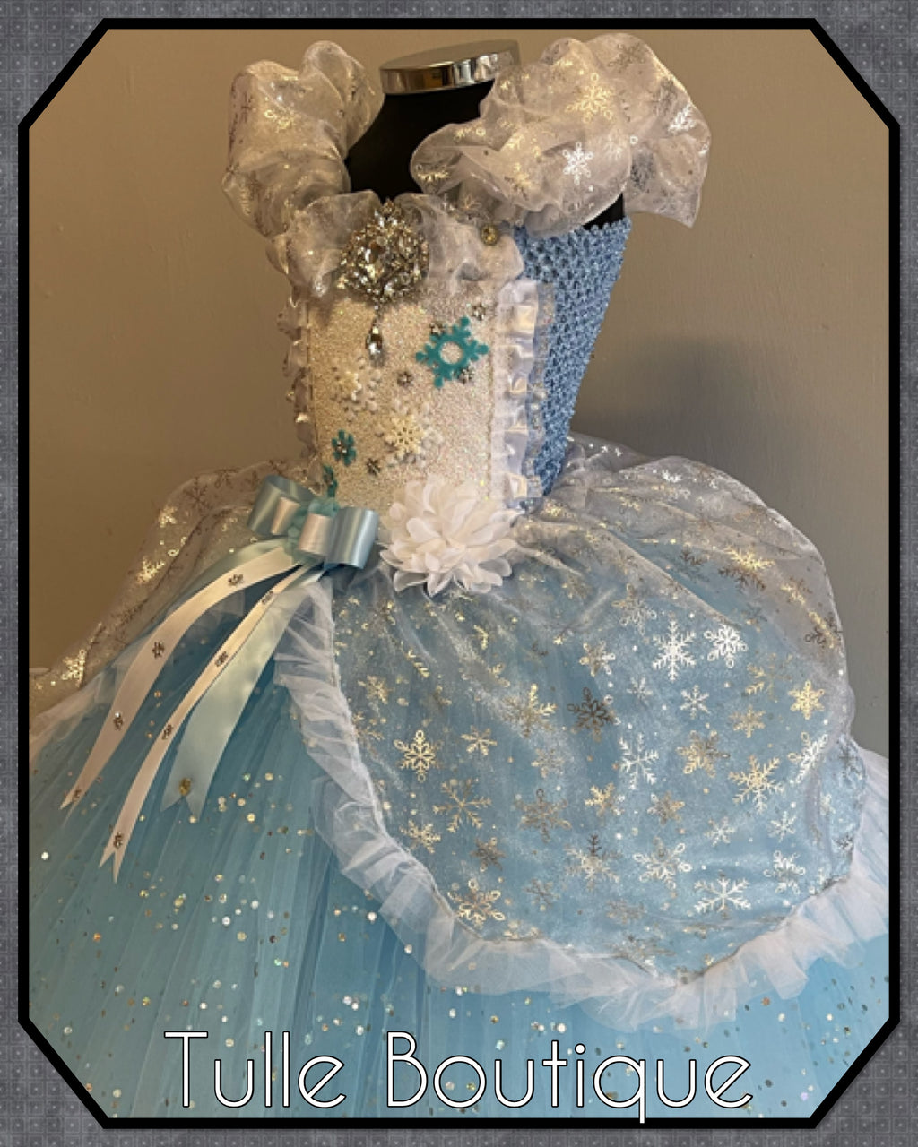 Girls toddlers Snowflake Princess ballgown, fancy dress costume full length