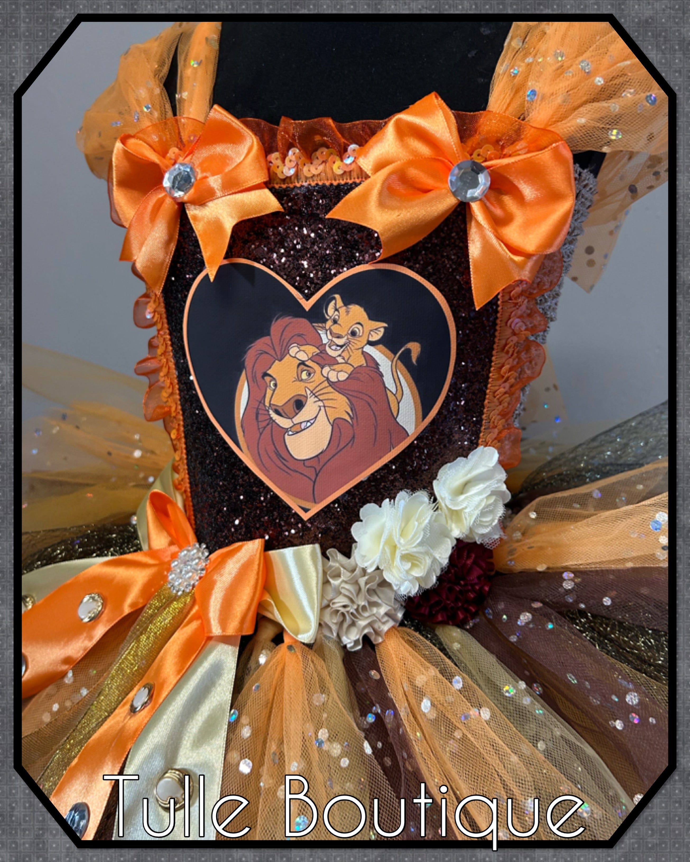 Girls toddlers Lion King Mufasa and Simba tutu dress, ballgown, fancy dress costume