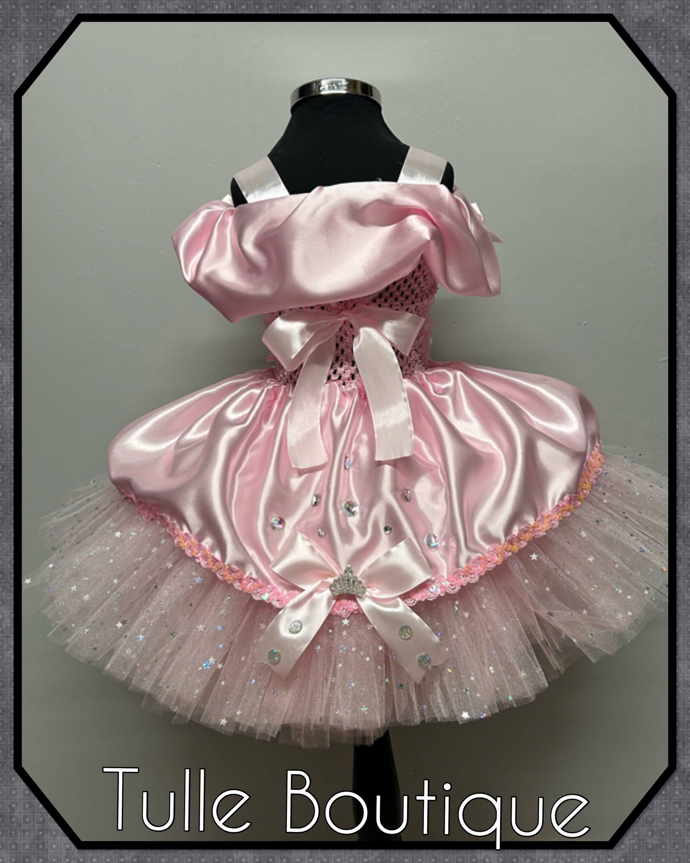 Girls toddlers Wicked Glinda pink tutu dress, birthday ballgown, fancy dress costume