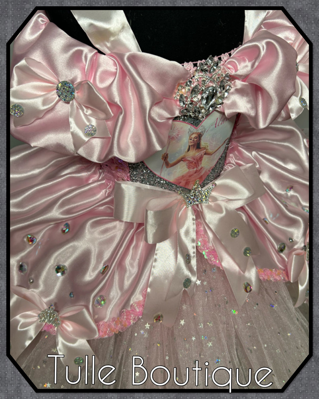 Girls toddlers Wicked Glinda pink tutu dress, birthday ballgown, fancy dress costume