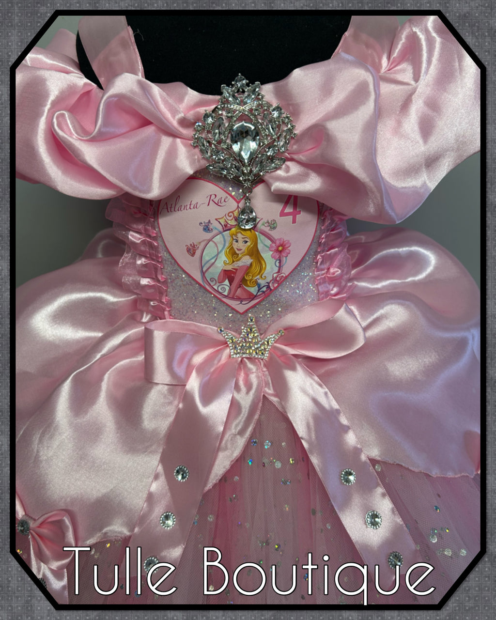 Girls toddlers Princess Aurora pink tutu dress, sleeping beauty ballgown, fancy dress costume