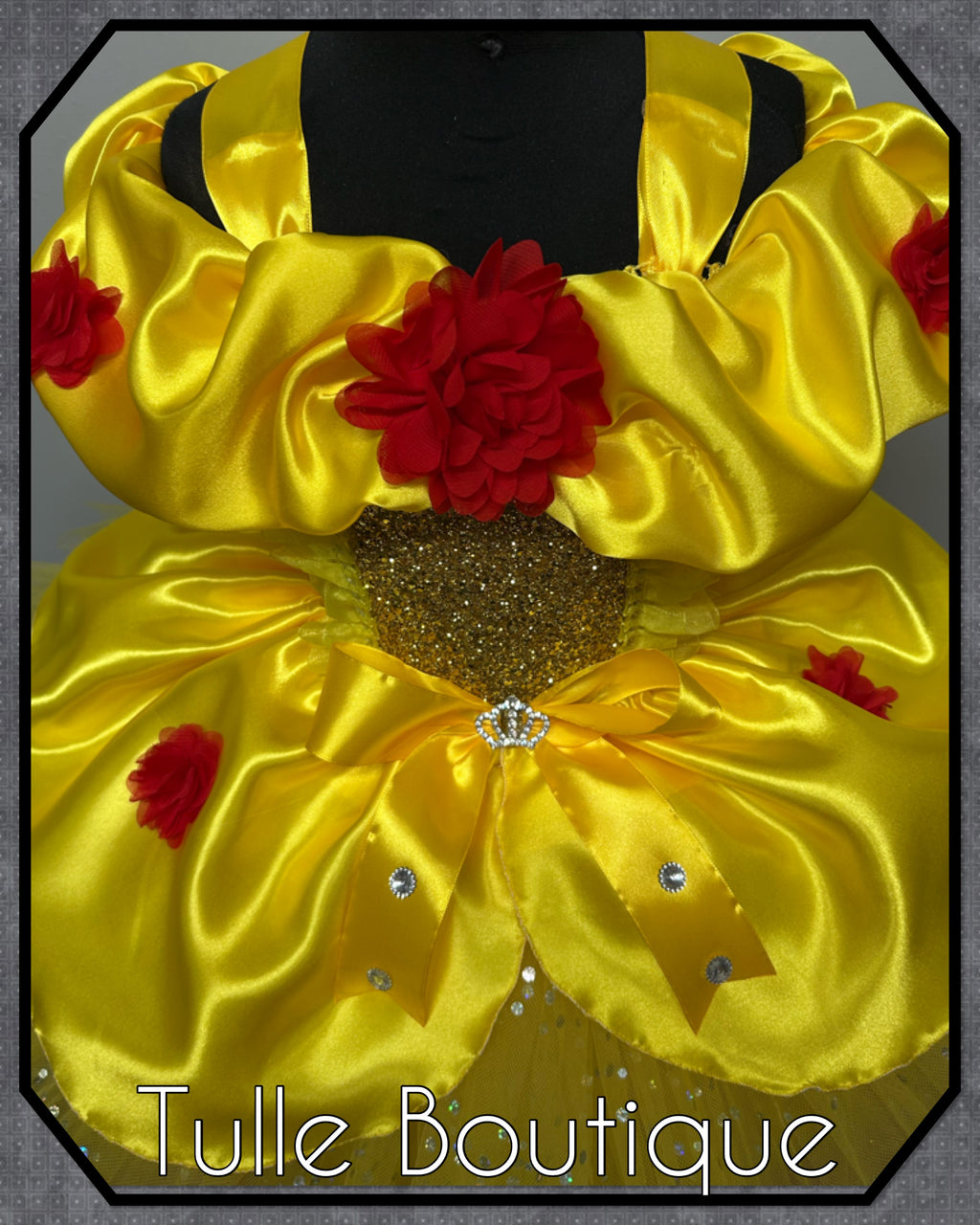 Girls toddlers Princess Belle tutu dress, beauty and the beast ballgown, fancy dress costume