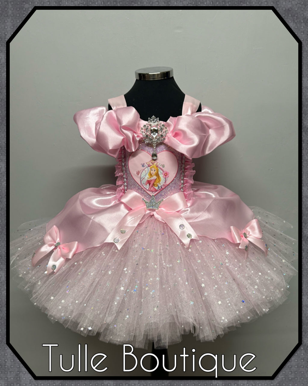 Girls toddlers Princess Aurora pink tutu dress, sleeping beauty ballgown, fancy dress costume
