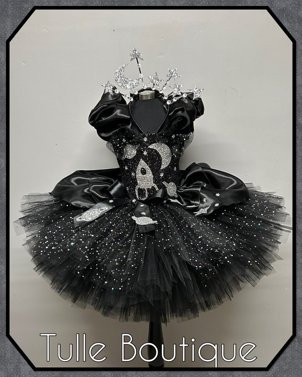 Girls toddlers Glitter Space tutu dress, birthday ballgown, fancy dress costume