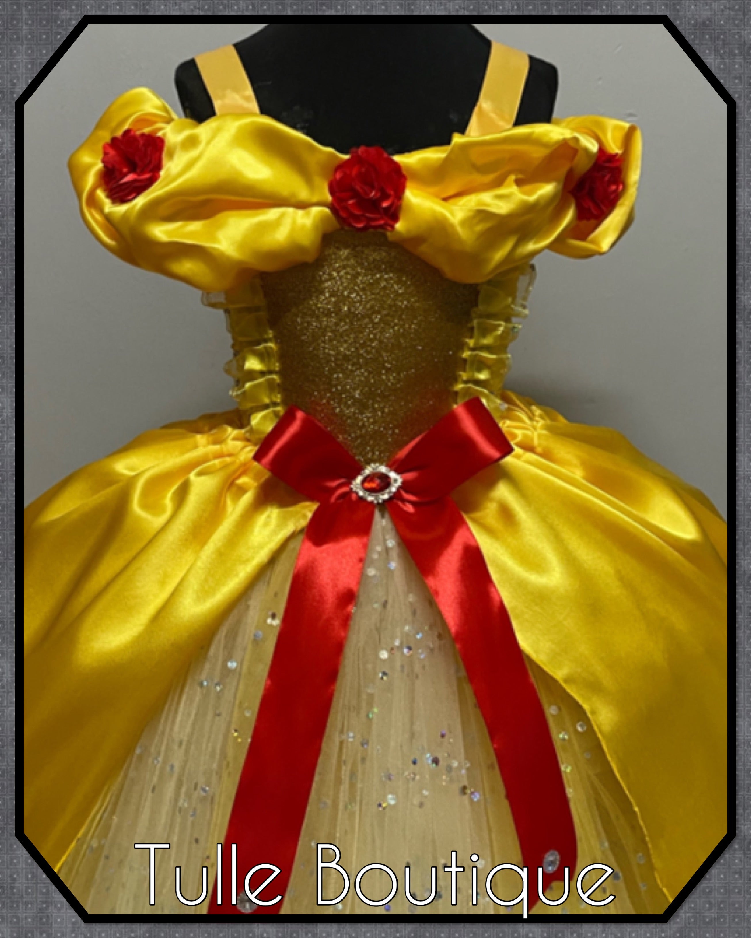 Girls toddlers Beauty and the beast Princess Belle tutu dress, ballgown, fancy dress costume full length
