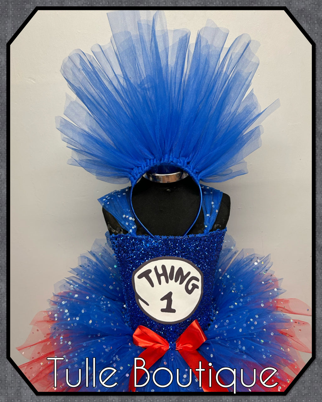 Girls toddlers Thing One tutu dress, ballgown, fancy dress costume
