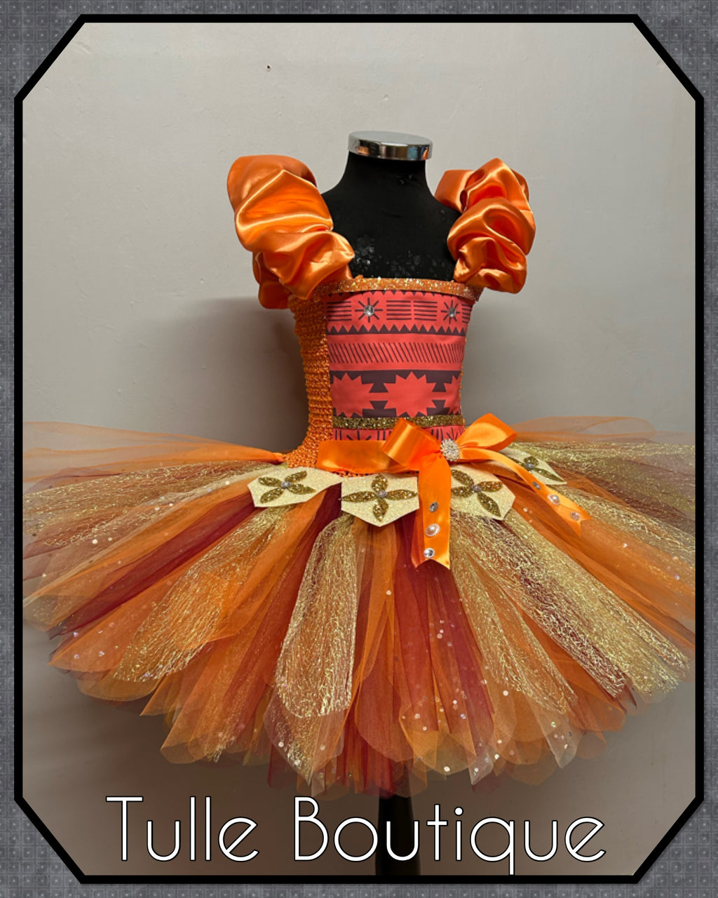 Girls toddlers Moana tutu birthday party dress,ballgown, fancy dress costume