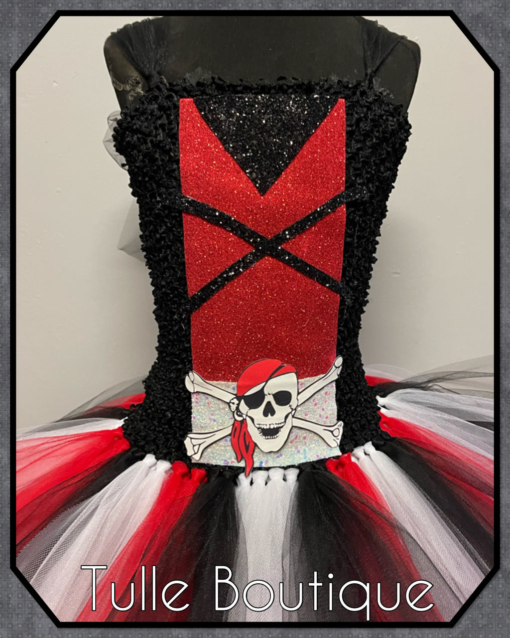 Girls toddlers Pirate tutu dress, book day fancy dress Halloween costume