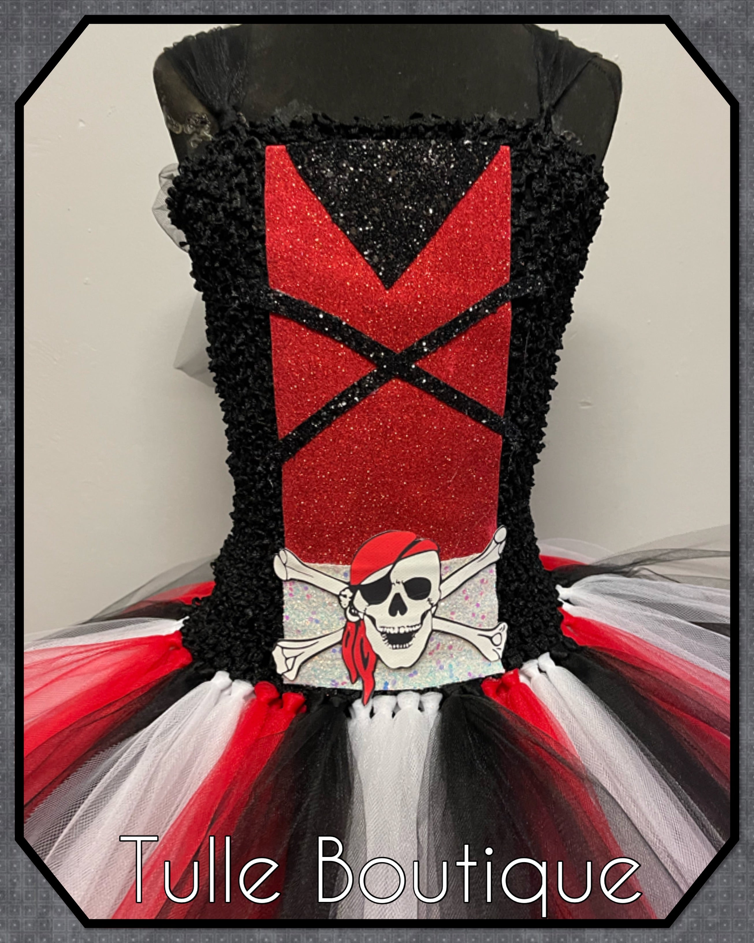 Girls toddlers Pirate tutu dress, book day fancy dress Halloween costume
