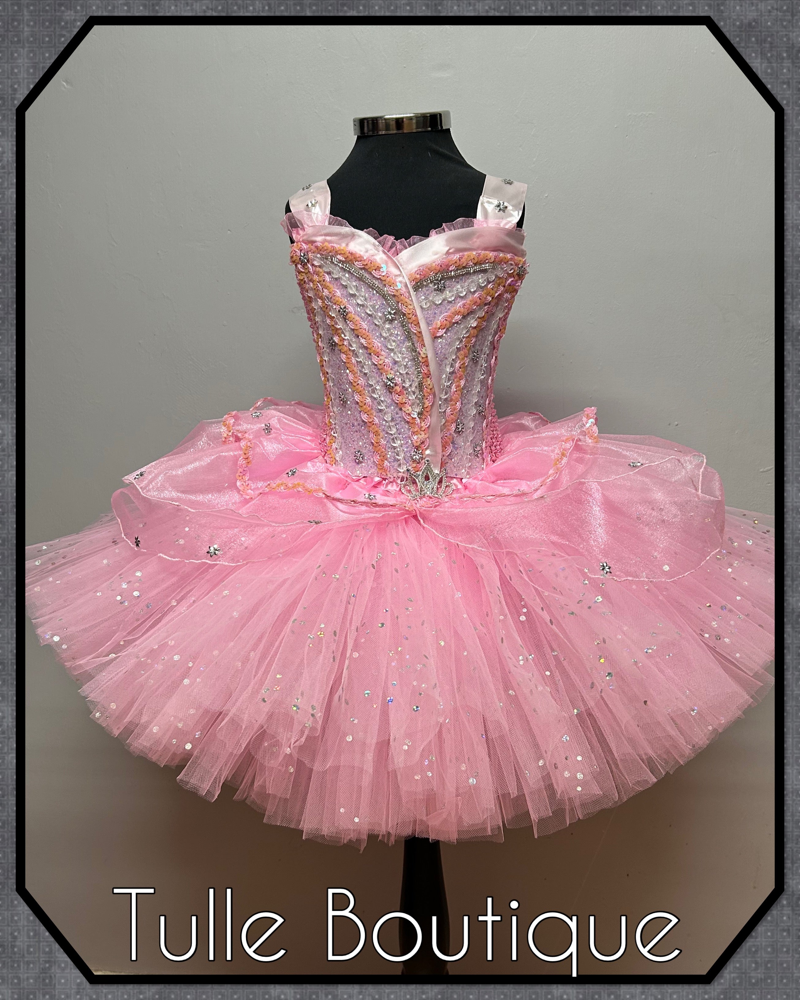 Girls toddlers Glinda Wicked Princess pink tutu dress, birthday ballgown, Good witch fancy dress costume
