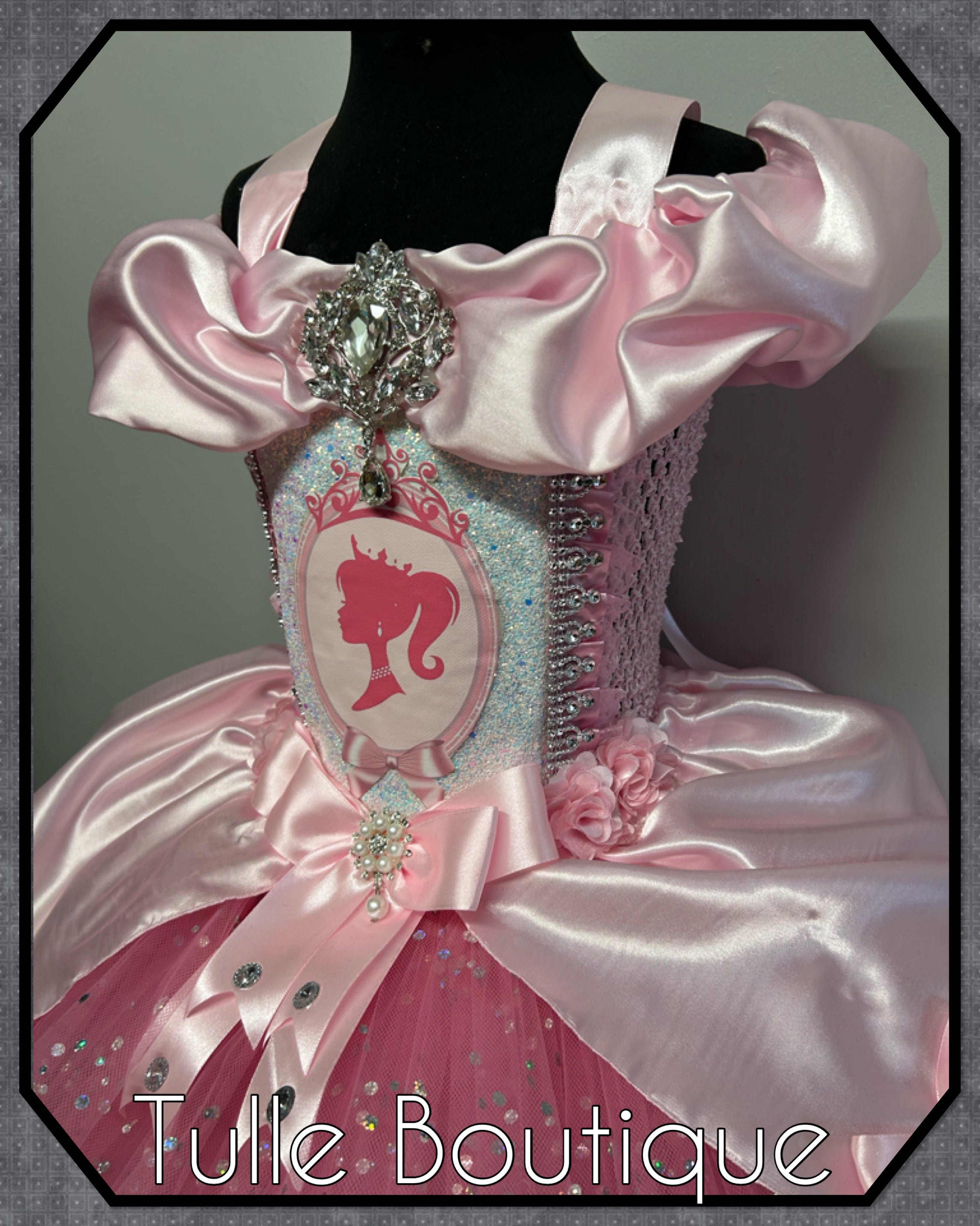 Girls toddlers Barbie pink  Princess tutu dress, birthday ballgown, fancy dress costume