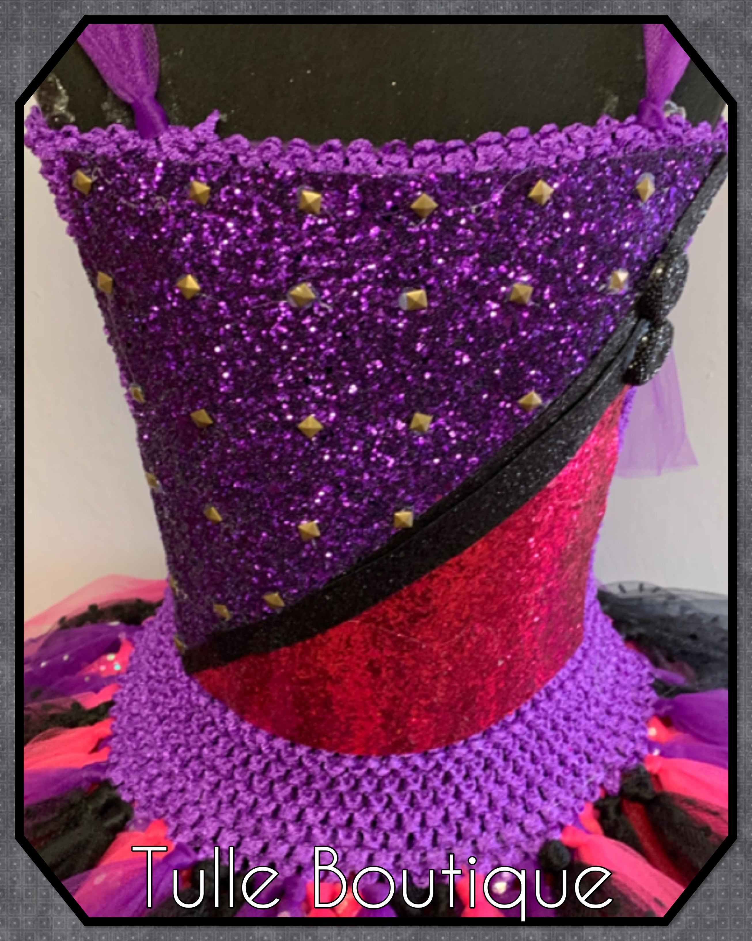 Girls toddlers Descendants Mal tutu birthday party dress,ballgown, fancy dress costume