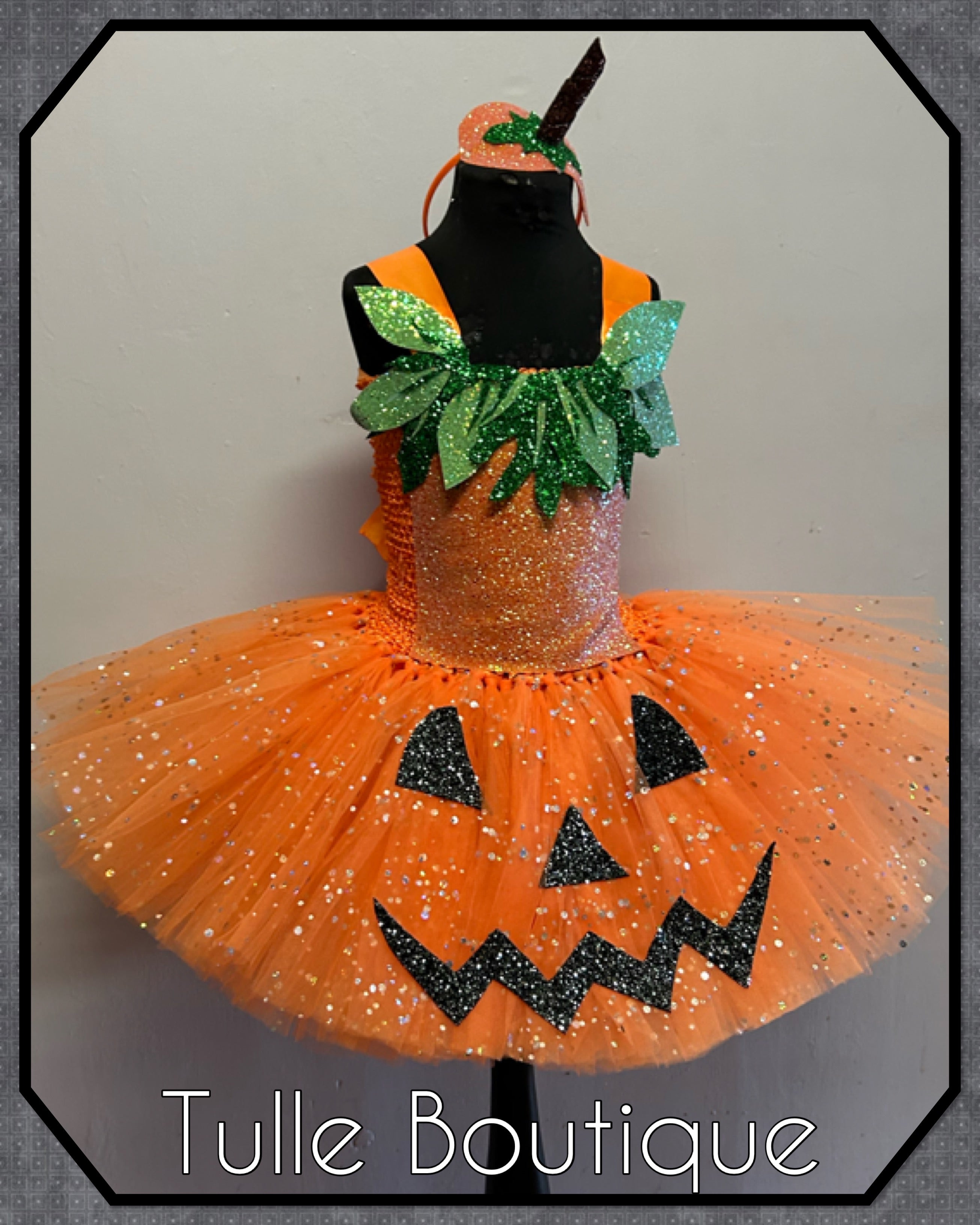 Girls toddlers Sparkly glitter Pumpkin Halloween tutu dress, ballgown, fancy dress costume